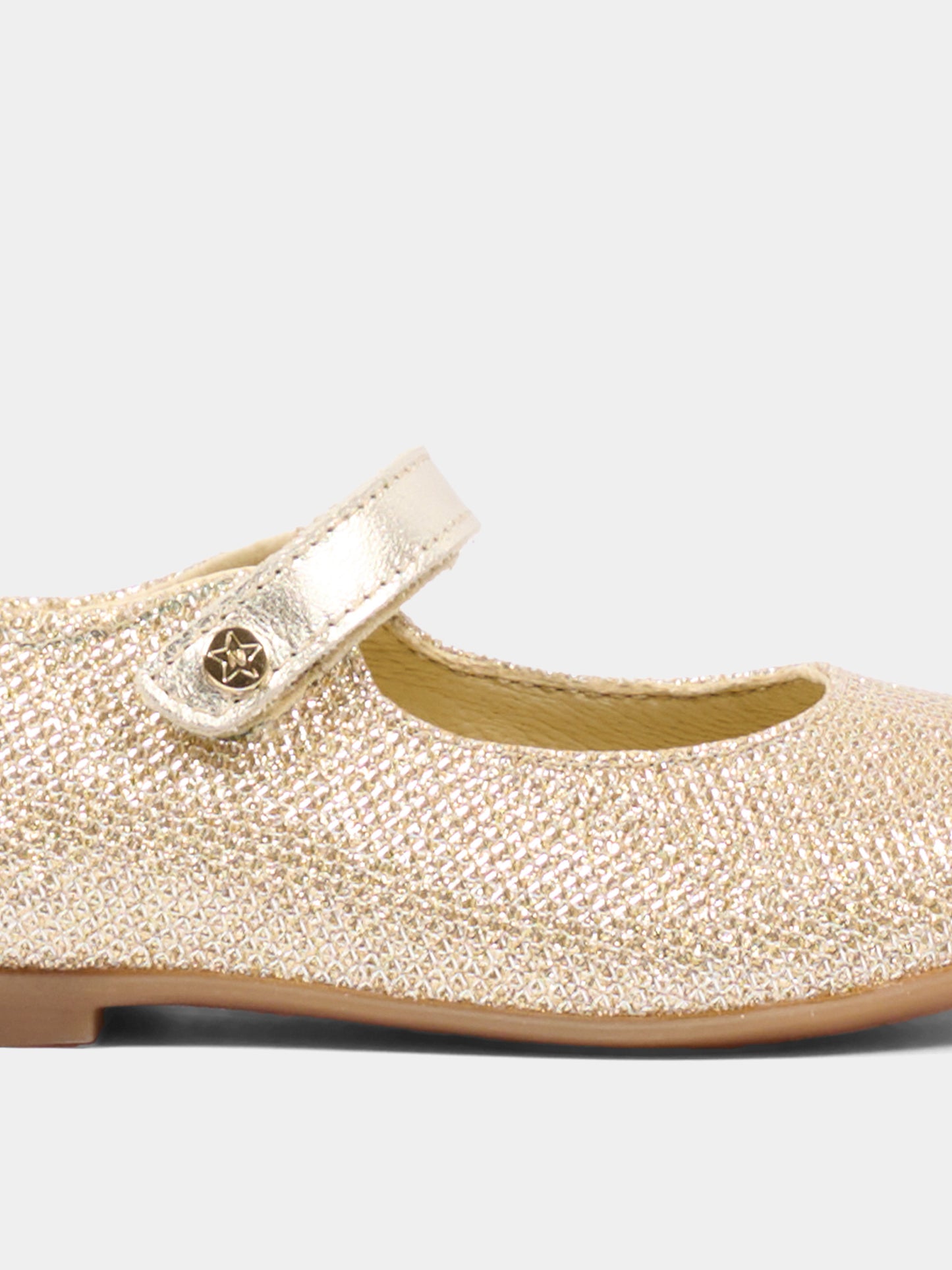 Ballerine oro per bambina con glitter,Naturino,001 2014859 17 0Q06