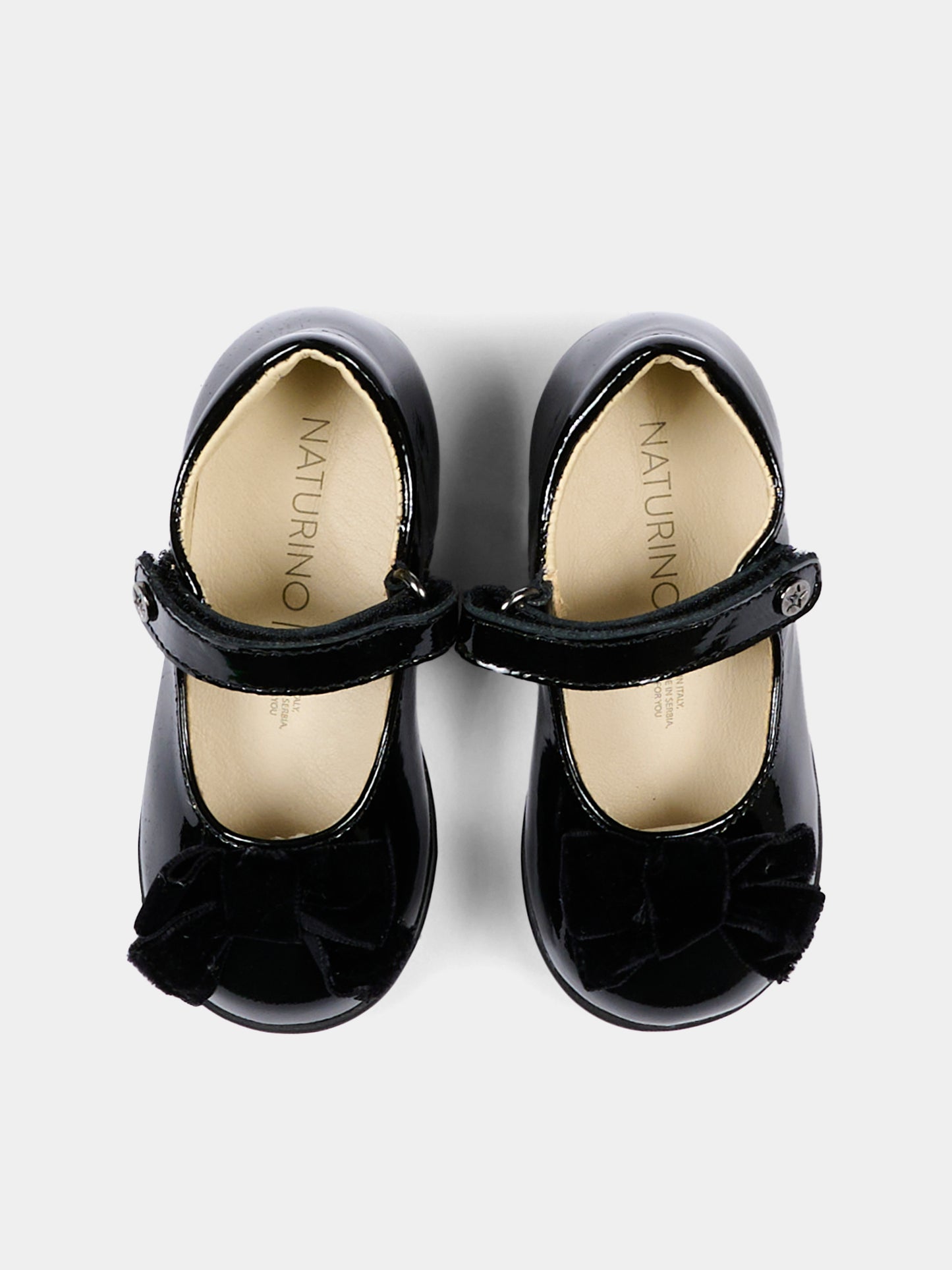Ballerine nere per neonata con fiocco,Naturino,001 2015452 01 0A02