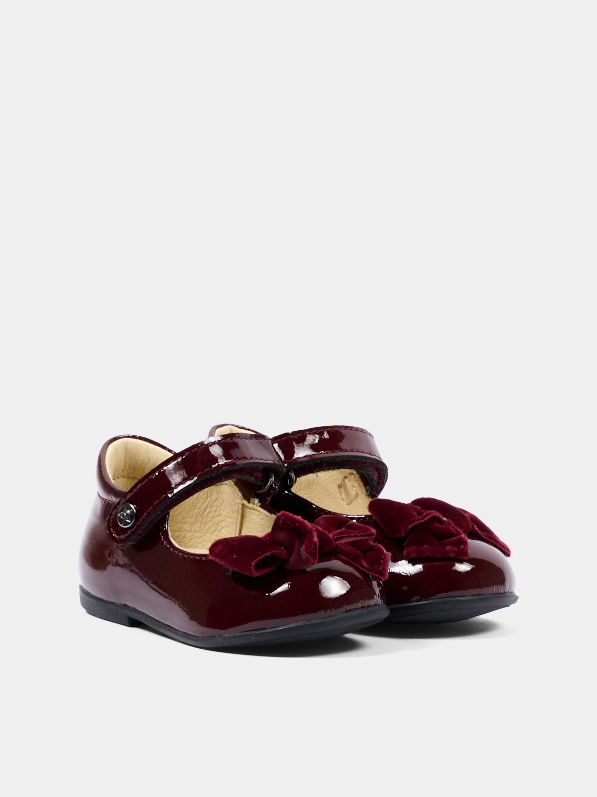 Ballerine bordeaux per neonata con fiocco,Naturino,001 2015452 01 0H08
