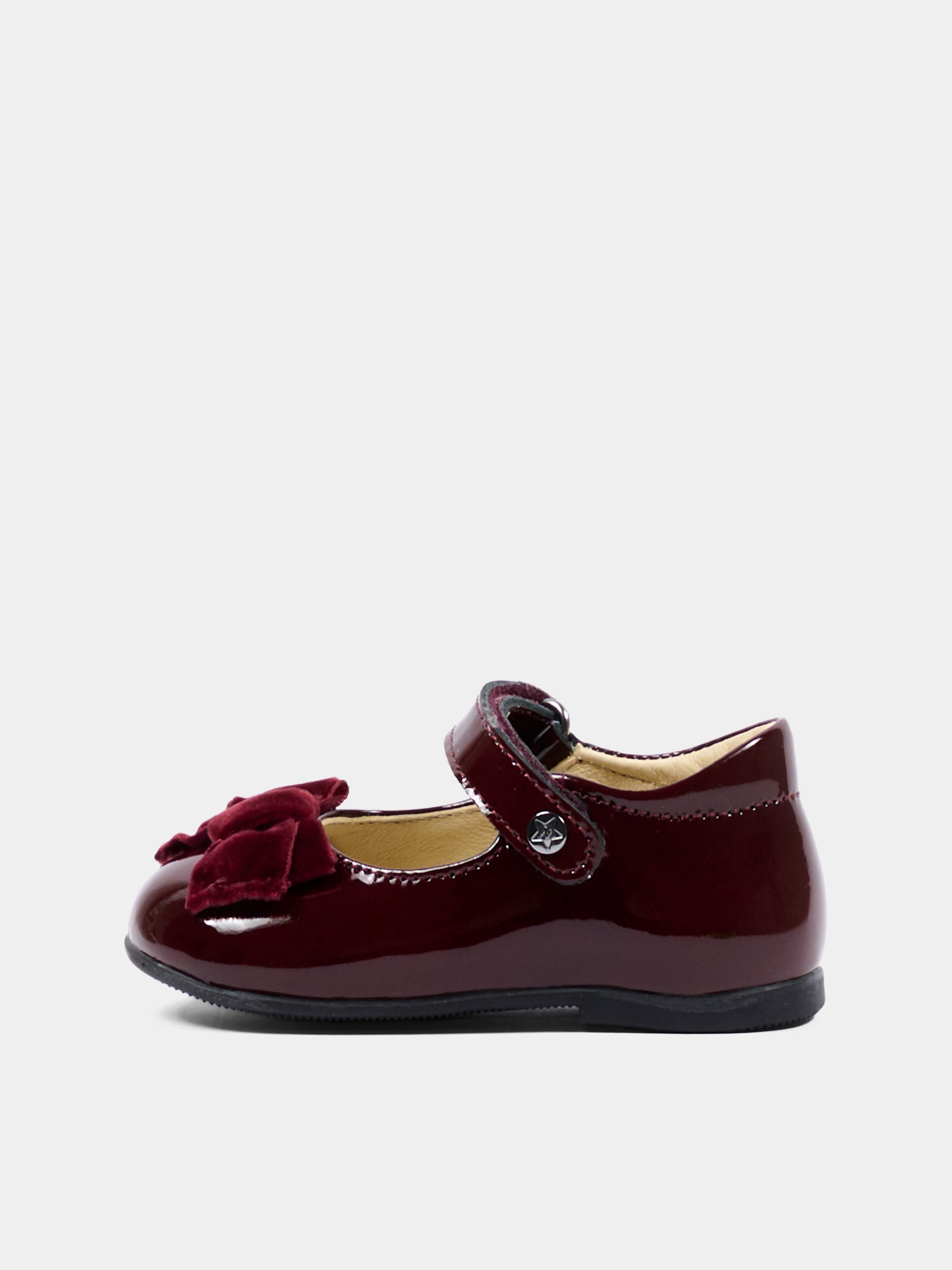 Ballerine bordeaux per neonata con fiocco,Naturino,001 2015452 01 0H08