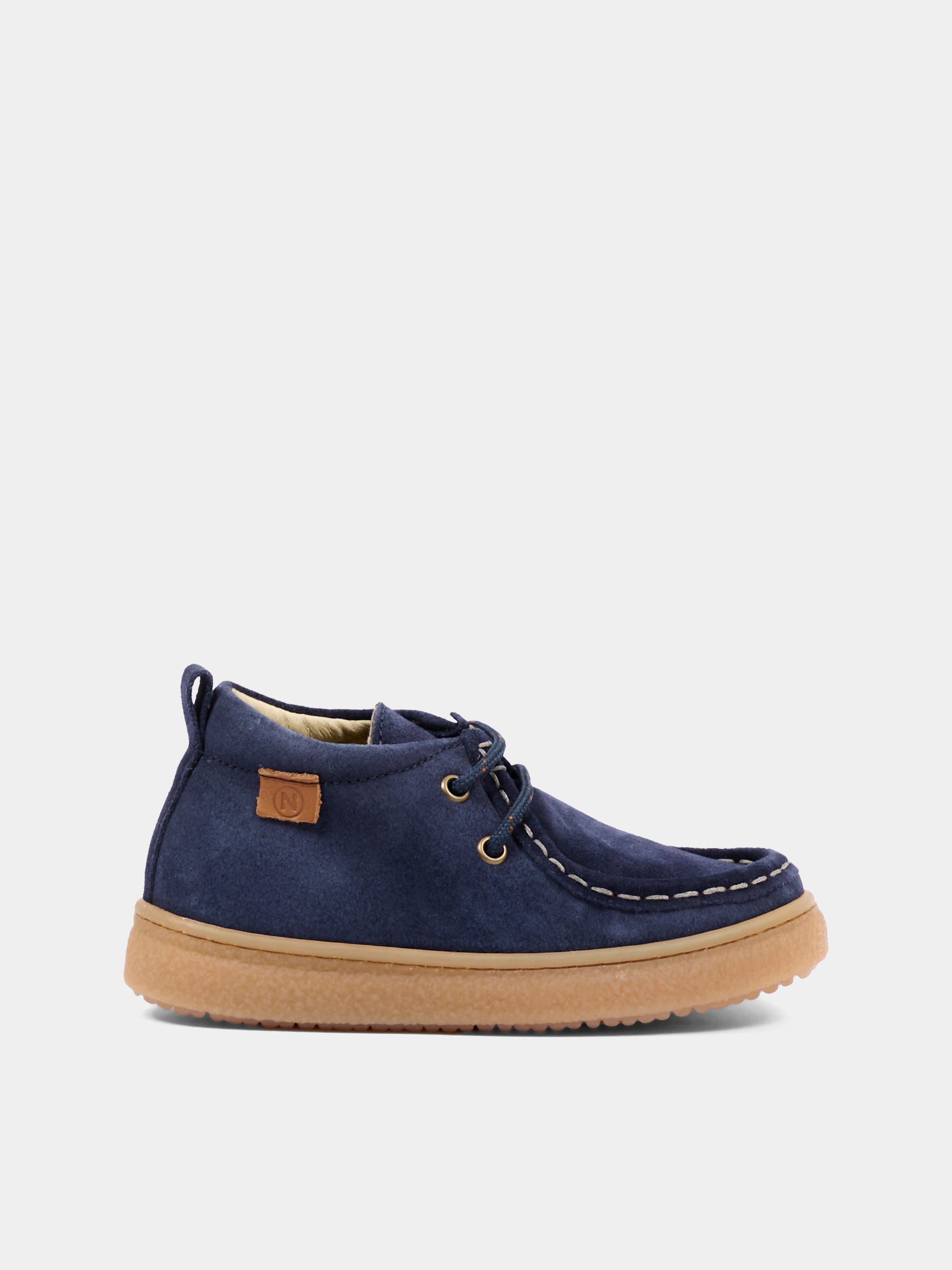 Stivaletti blu in suede con lacci,Naturino,001 2018103 01 0C02