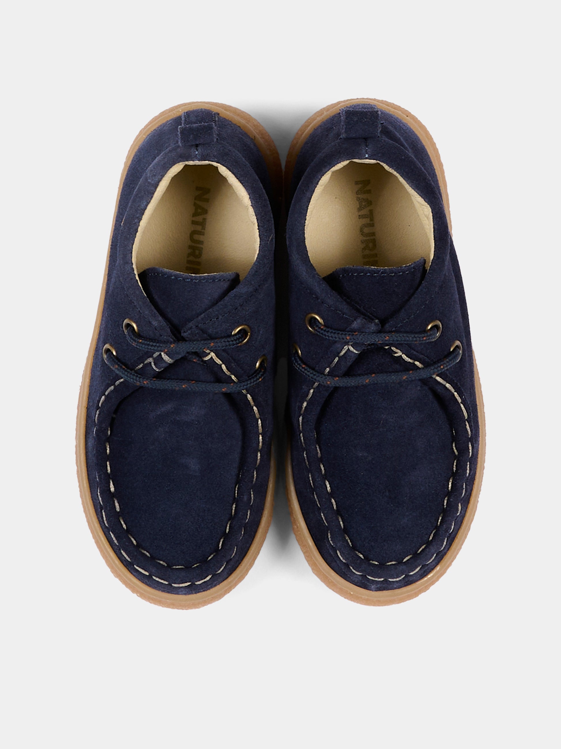 Stivaletti blu in suede con lacci,Naturino,001 2018103 01 0C02