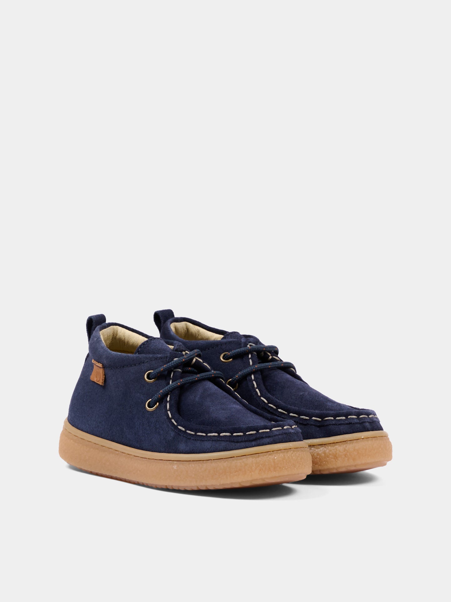 Stivaletti blu in suede con lacci,Naturino,001 2018103 01 0C02
