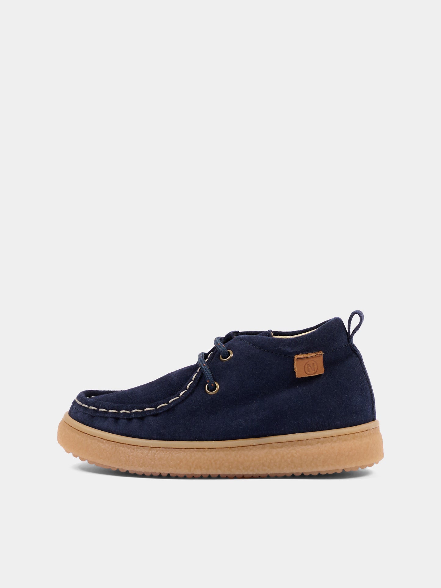 Stivaletti blu in suede con lacci,Naturino,001 2018103 01 0C02