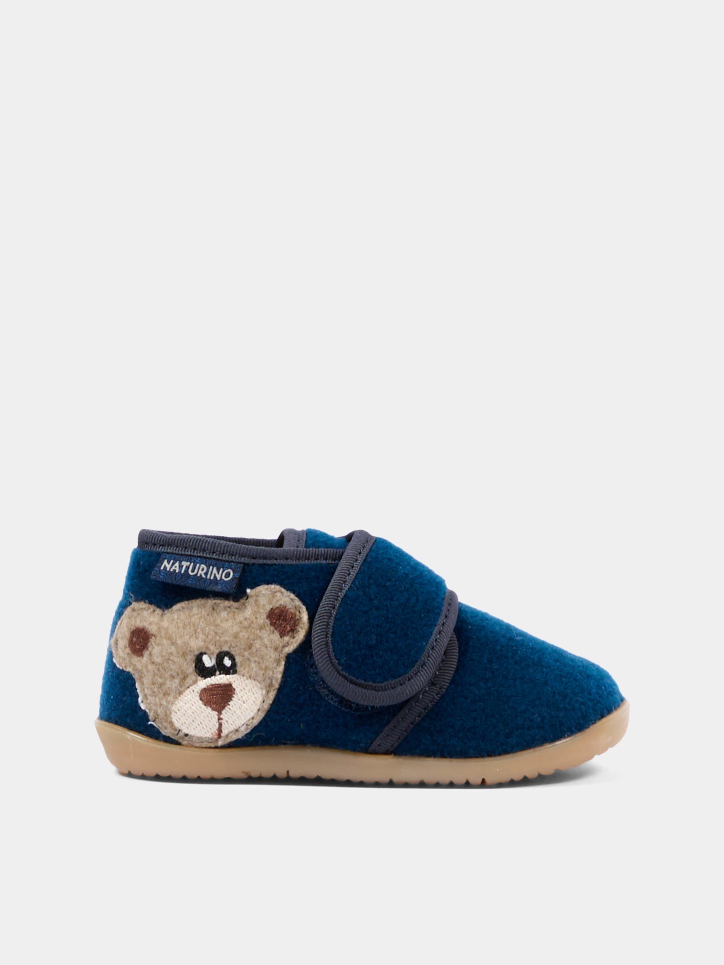 Pantofole blu per neonato con orsetto,Naturino,001 4000627 01 0C01