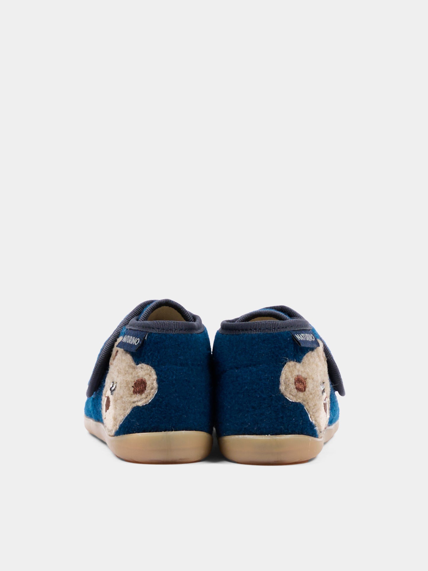 Pantofole blu per neonato con orsetto,Naturino,001 4000627 01 0C01