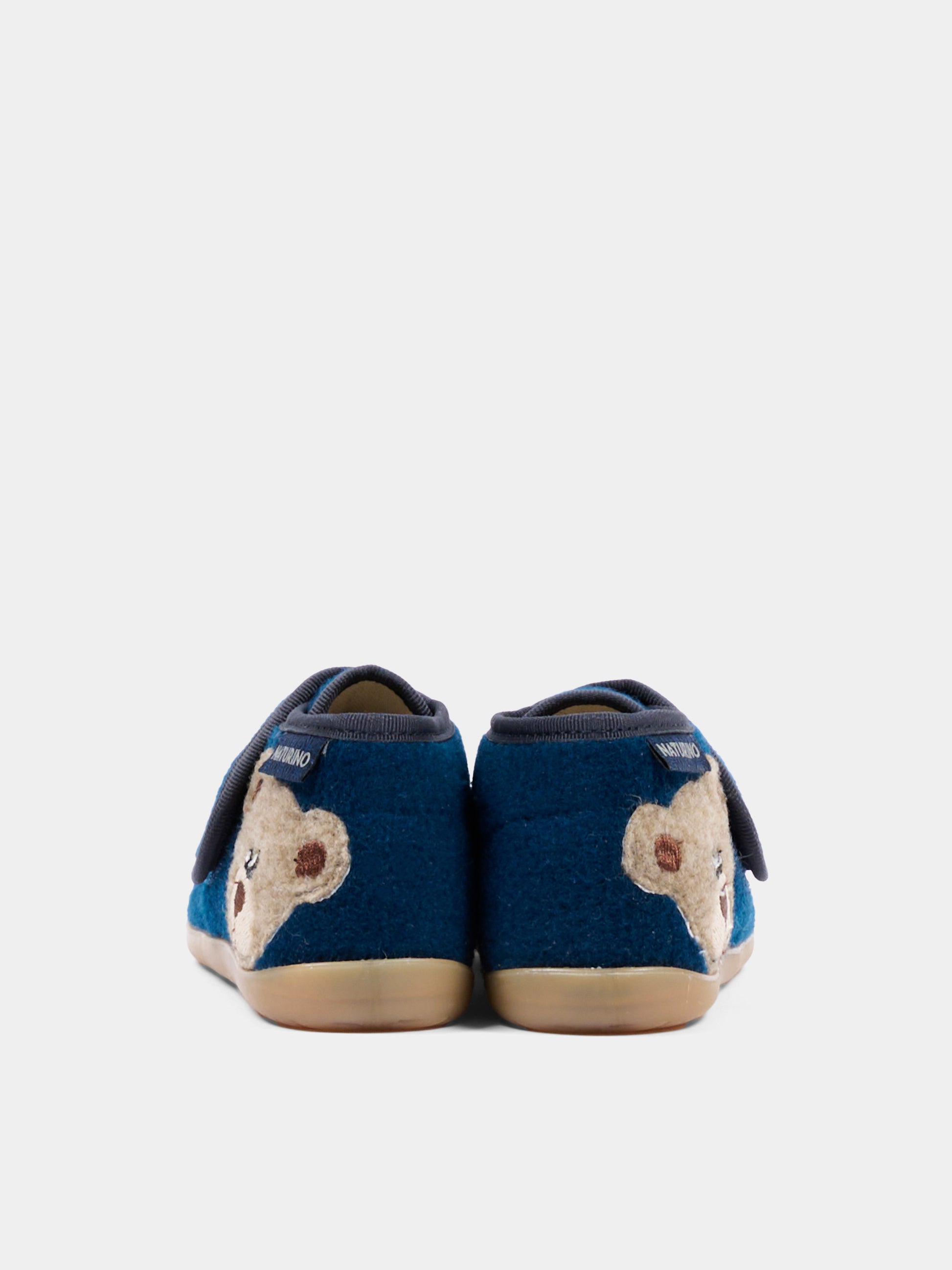 Pantofole blu per neonato con orsetto,Naturino,001 4000627 01 0C01