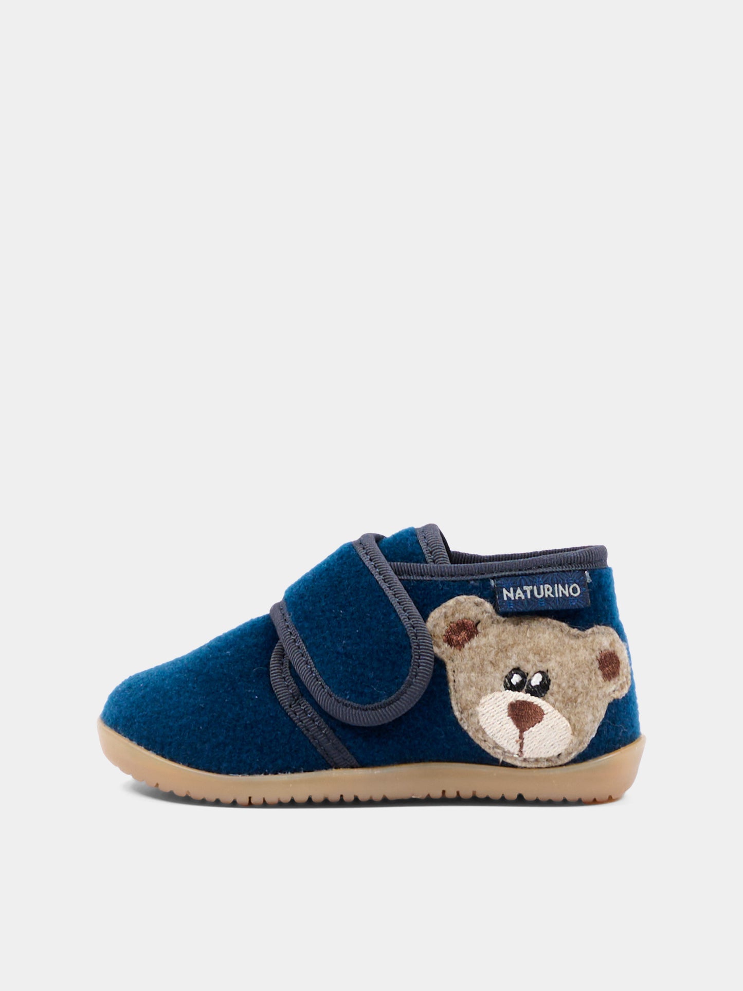 Pantofole blu per neonato con orsetto,Naturino,001 4000627 01 0C01