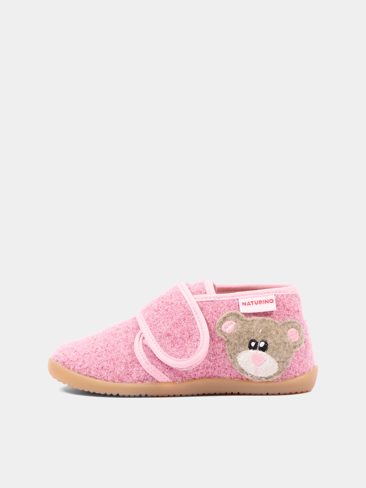 Pantofole rosa per neonata con orsetto,Naturino,001 4000627 04 0M02