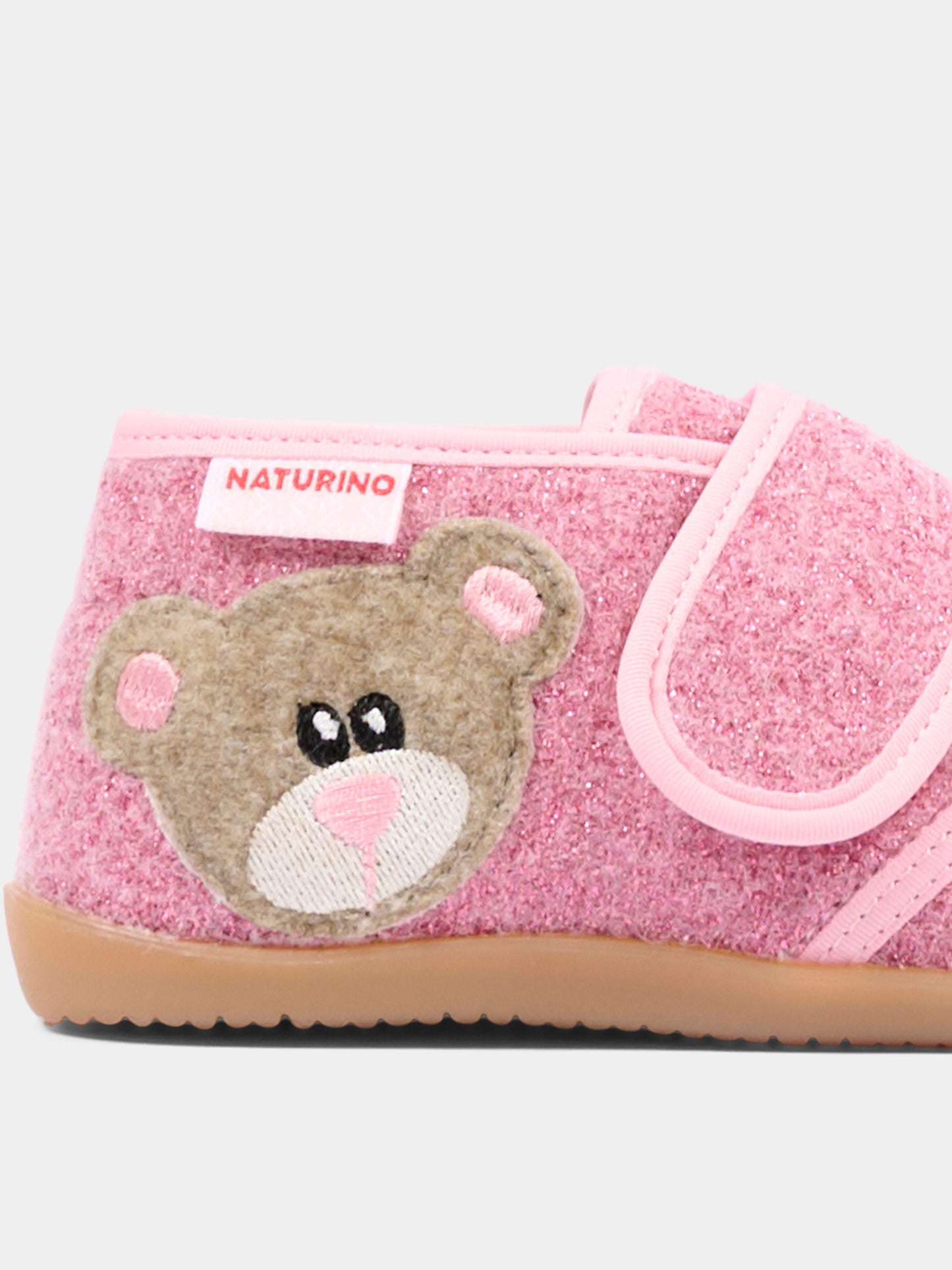 Pantofole rosa per neonata con orsetto,Naturino,001 4000627 04 0M02
