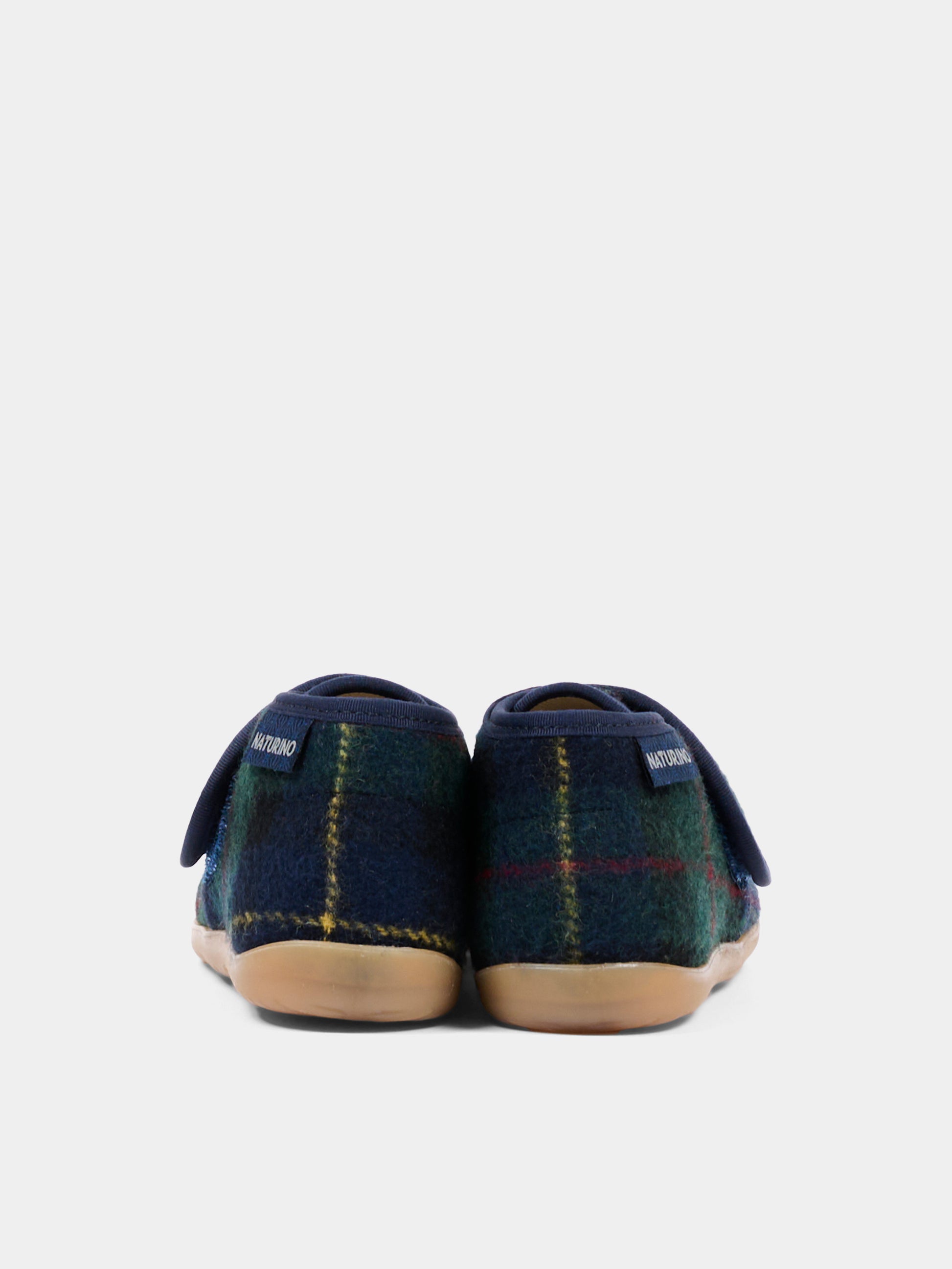 Pantofole blu per neonato tartan,Naturino,001 4000673 45 1C91