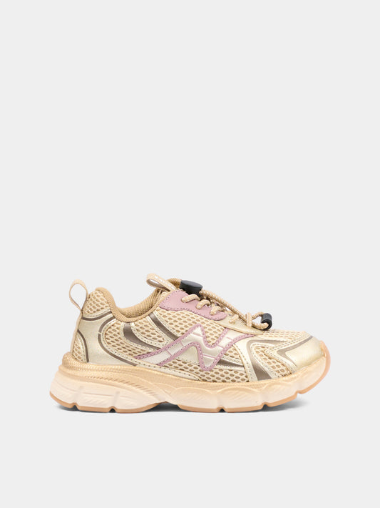 Sneakers beige per bambina,Naturino,001 2019091 09 1Q83