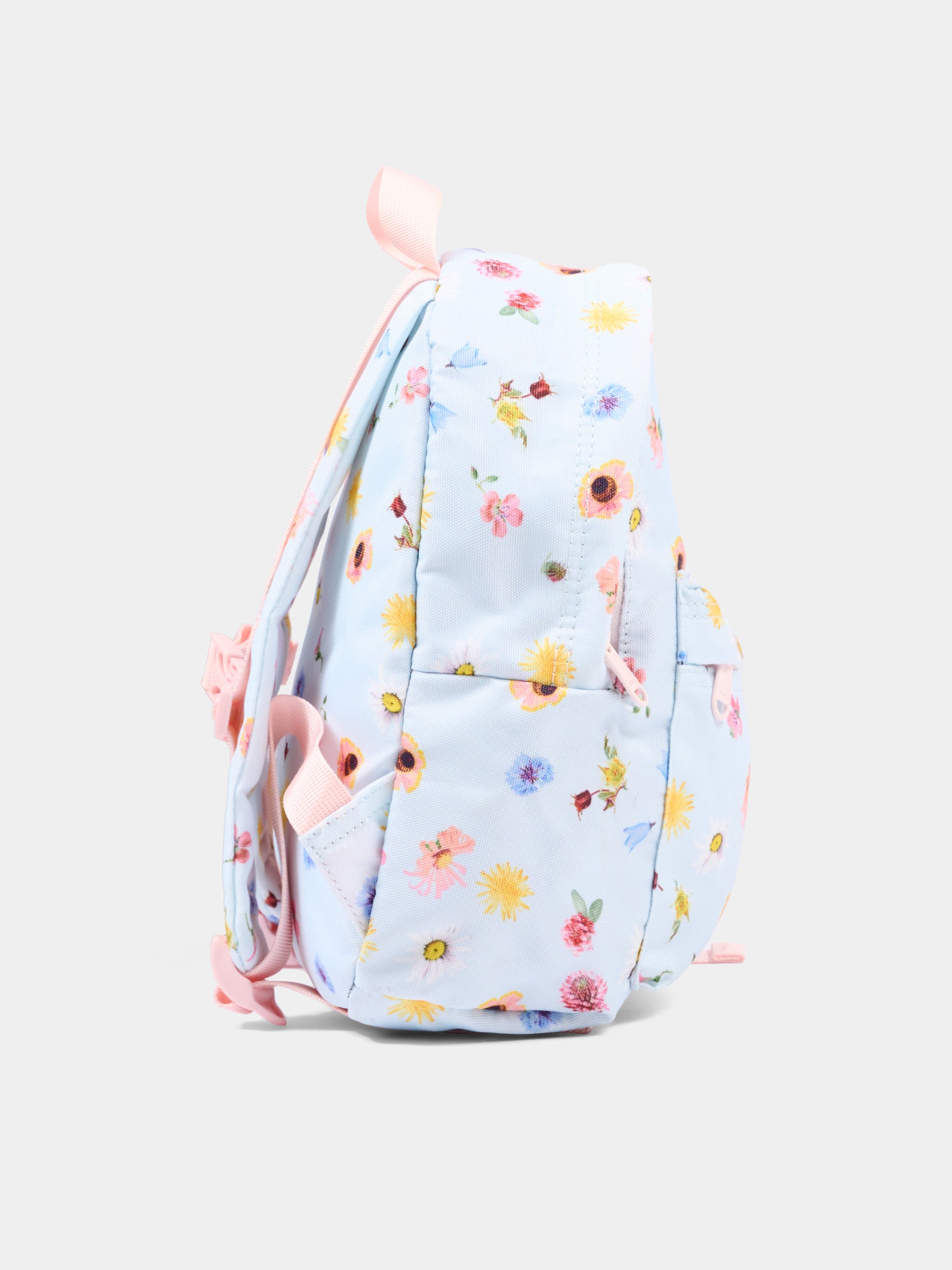 Zaino celeste per bambina con fiori,Molo,7S25V202 9280 GIFT