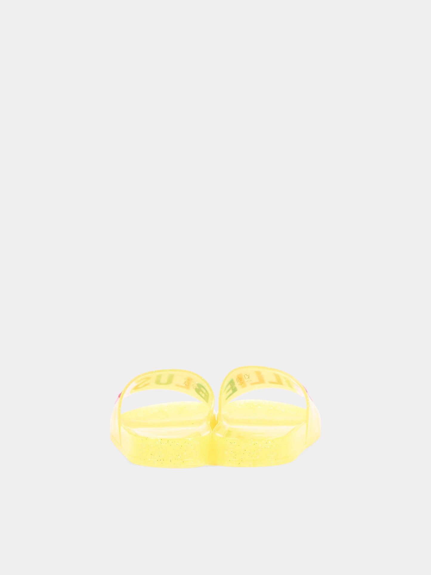 Ciabatte gialle per bambina con logo,Billieblush,U21993 599