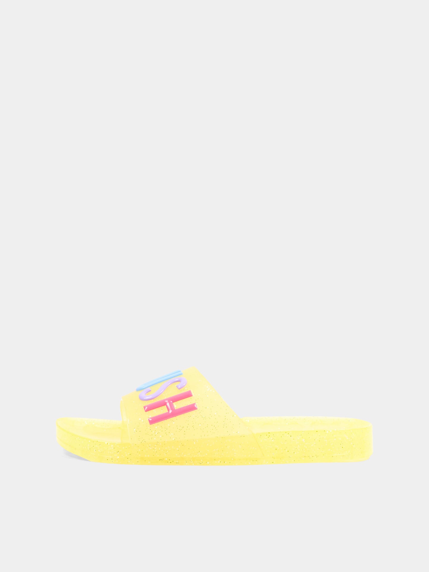 Ciabatte gialle per bambina con logo,Billieblush,U21993 599