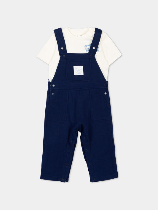 Pagliaccetto blu per neonato con logo,Kenzo Kids,K61596 84N