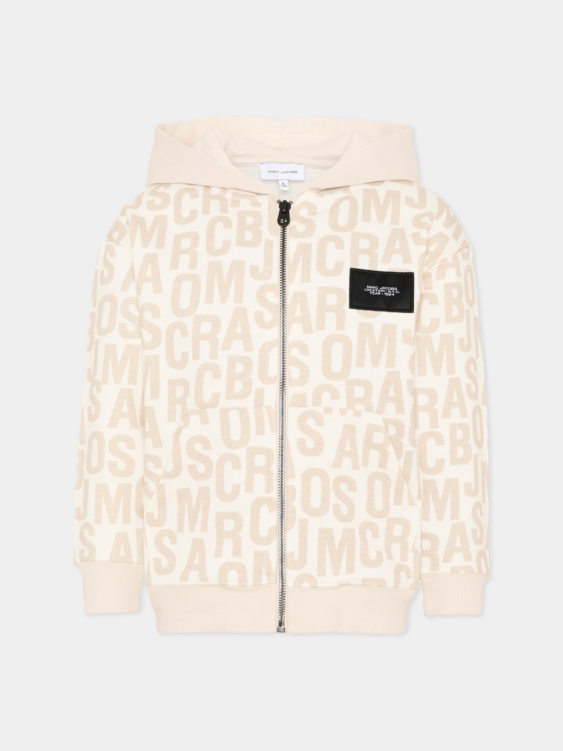 Felpa avorio con logo per bambini,Marc Jacobs,W60775 126