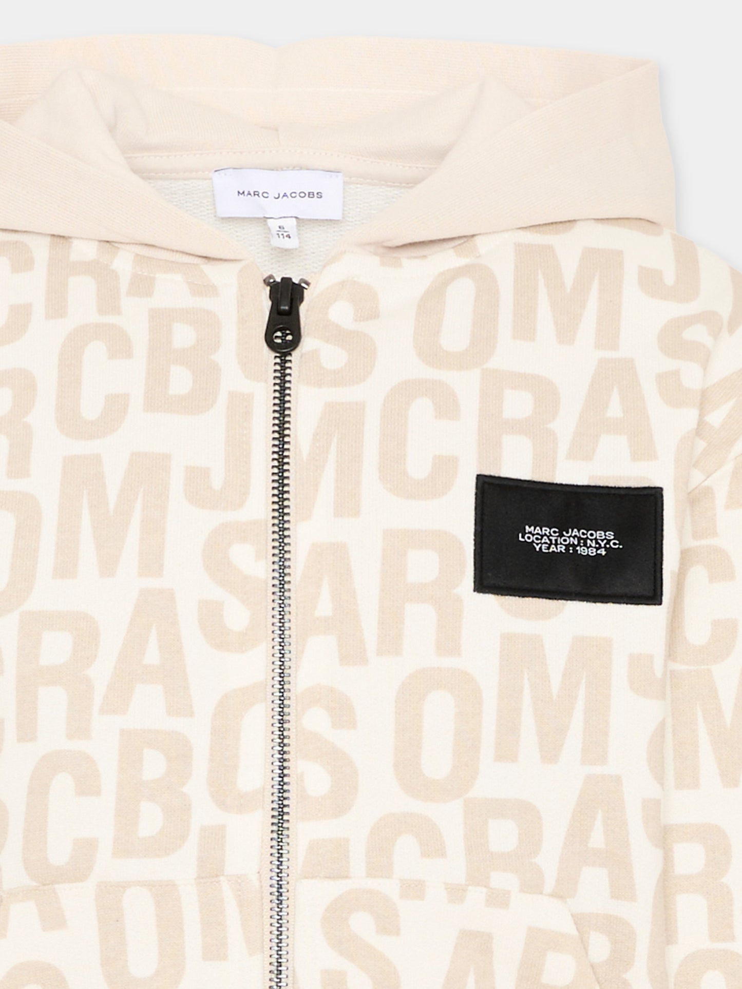 Felpa avorio con logo per bambini,Marc Jacobs,W60775 126