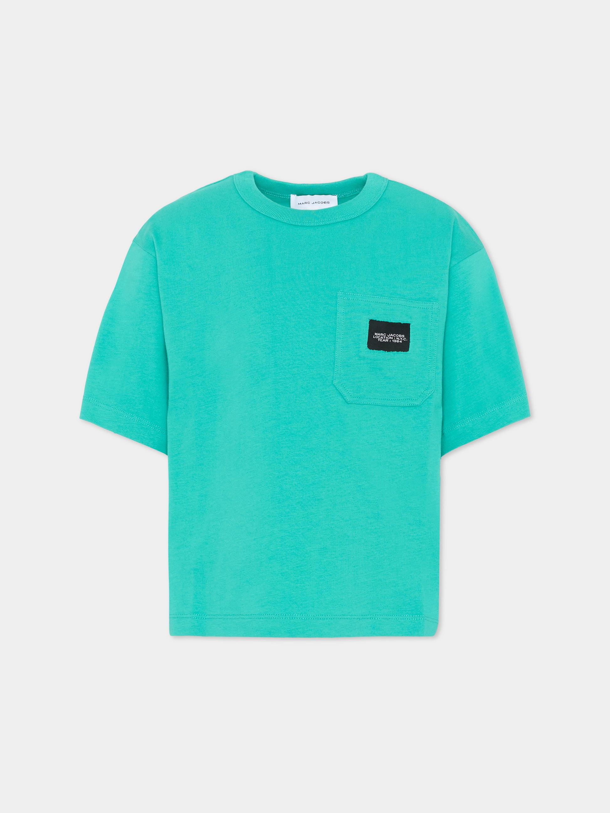T-Shirt verde per bambino con logo,Marc Jacobs,W60760 73D