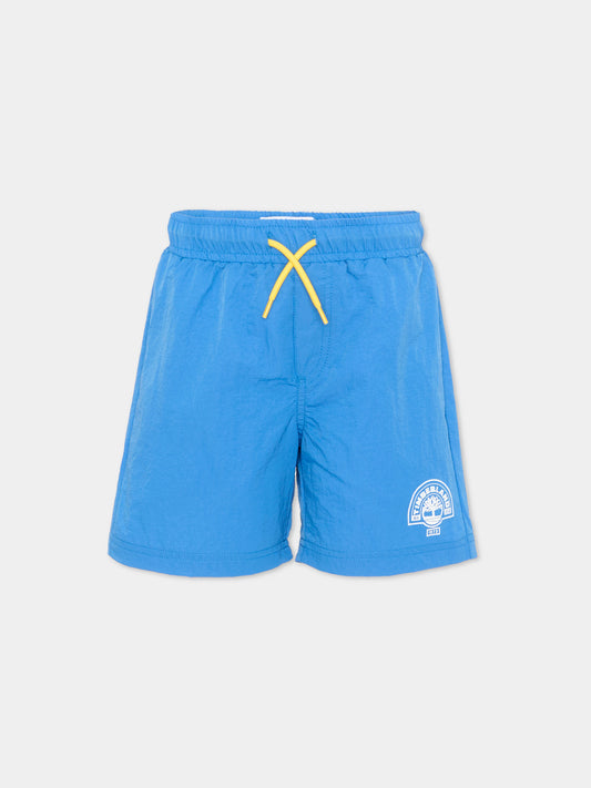 Blue swim trunks for Boy with logo