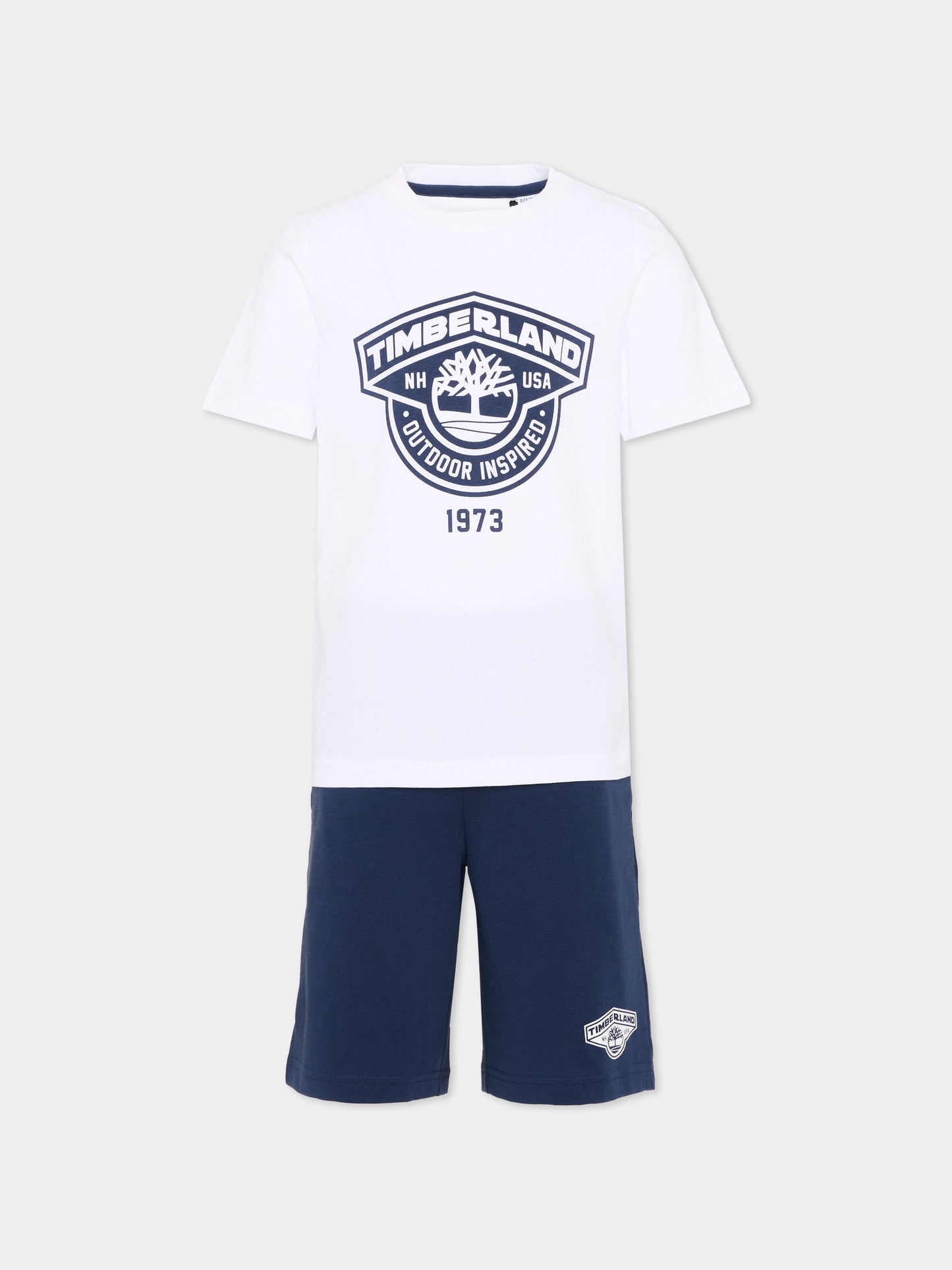 Completo sportivo bianco per bambino con logo,Timberland,T60849 805