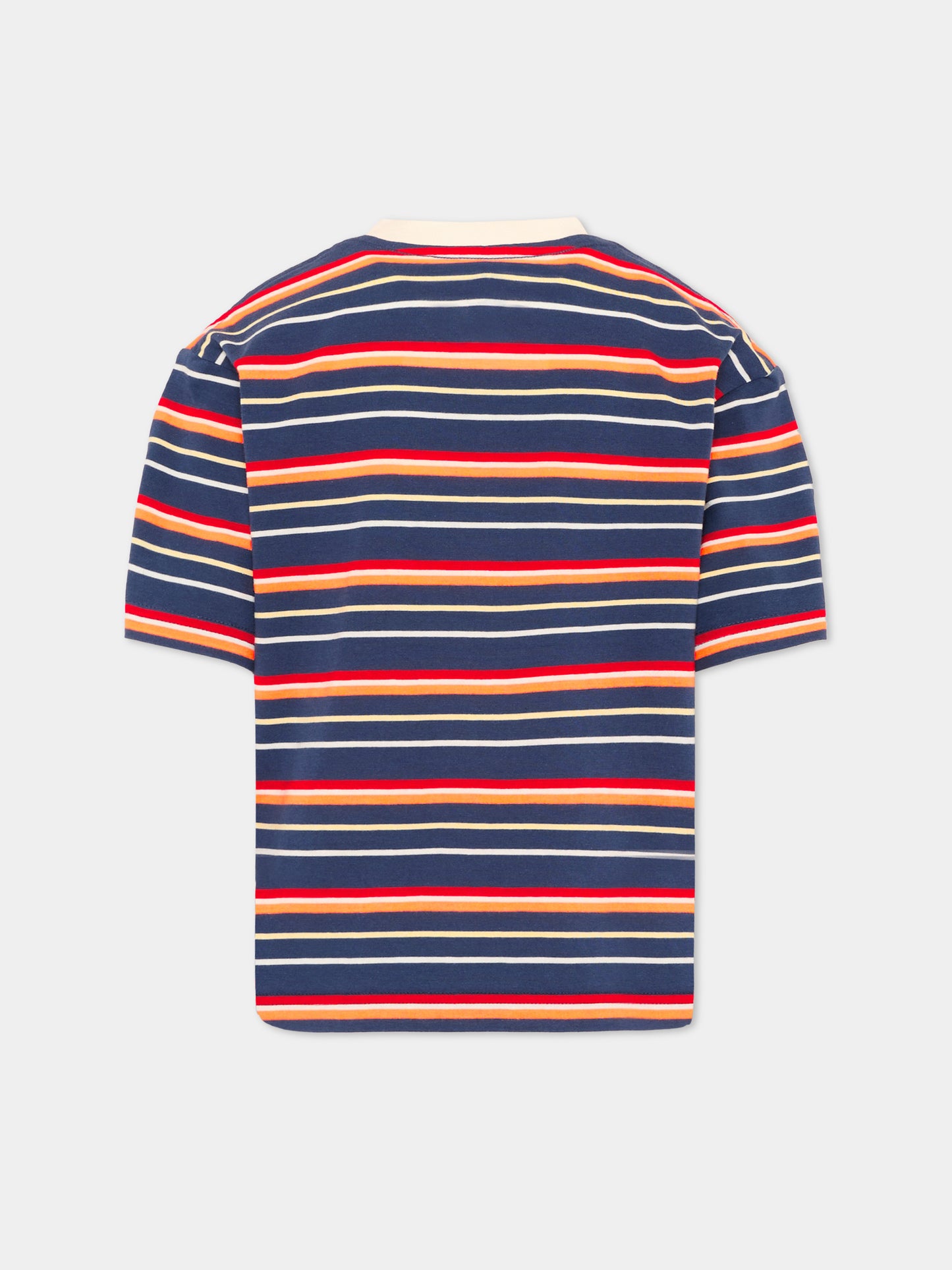 T-Shirt blu a righe per bambino,Timberland,T60802 805