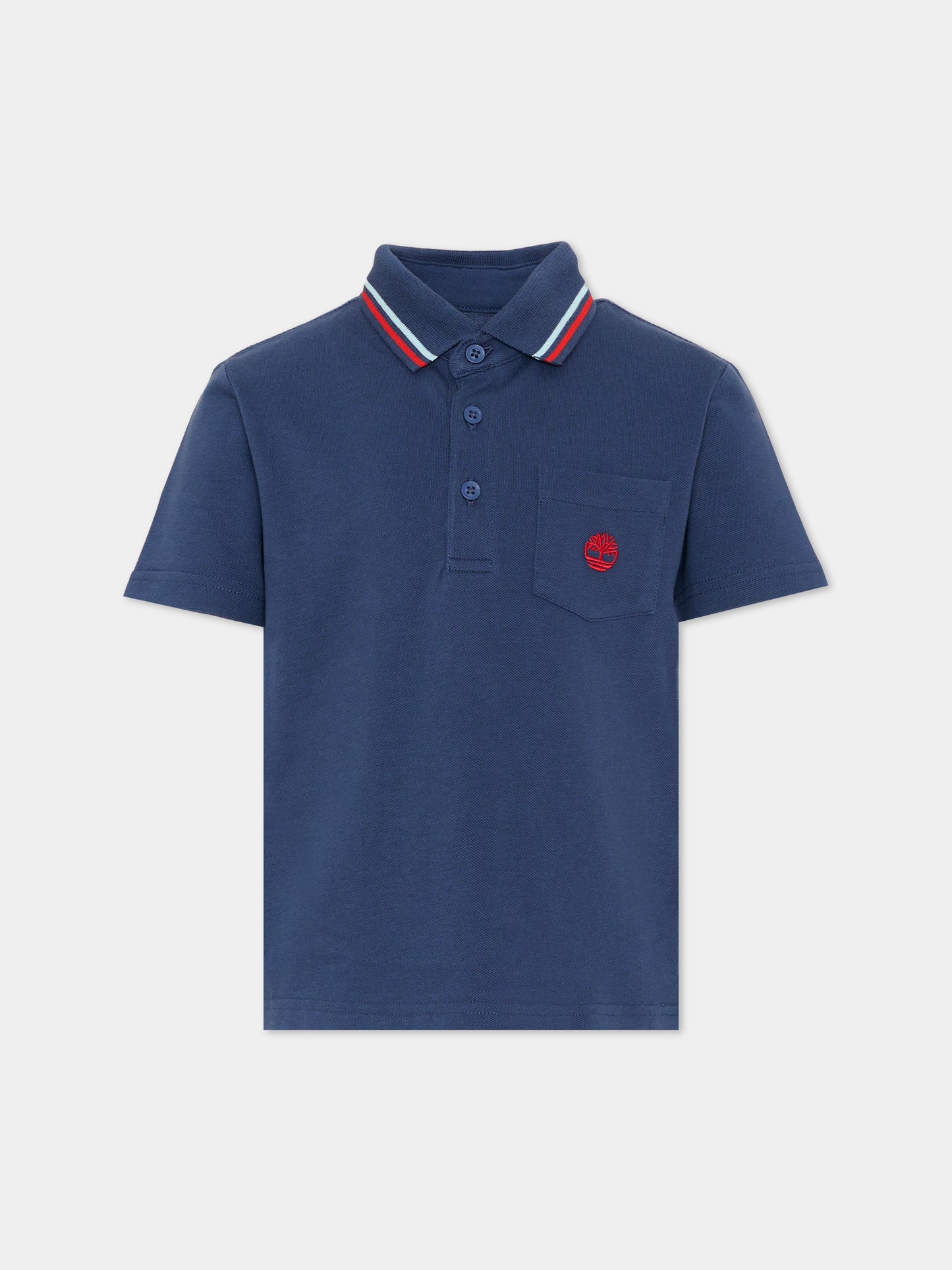 Polo blu per bambino con logo,Timberland,T60847 805