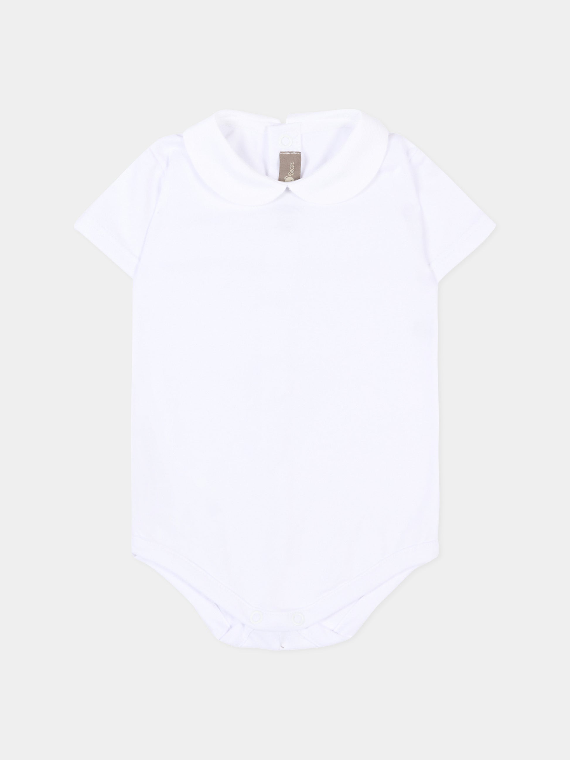 Body bianco per neonati con colletto,Little Bear,4025 BIANCO