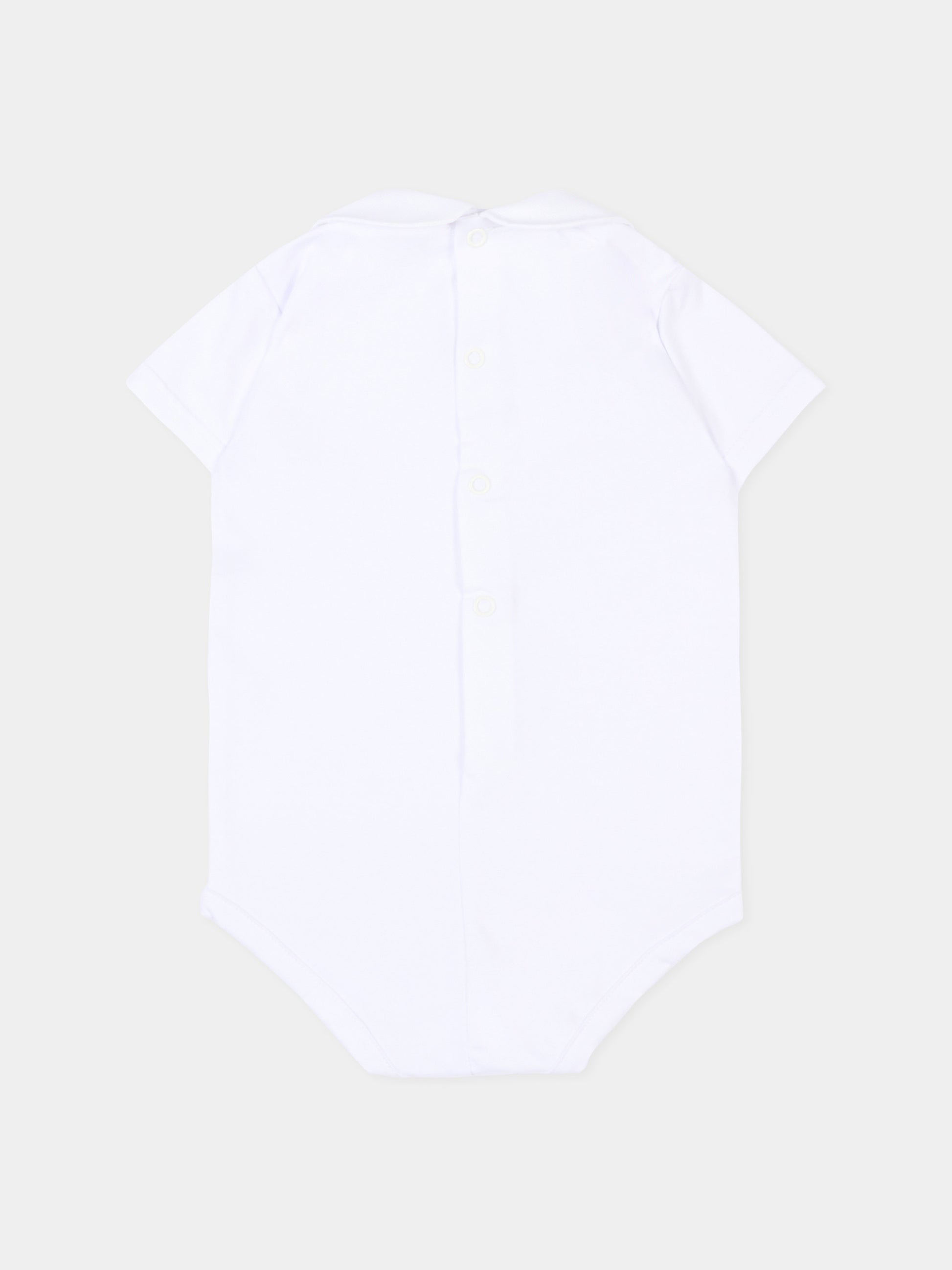 Body bianco per neonati con colletto,Little Bear,8020 BCO/BURRO