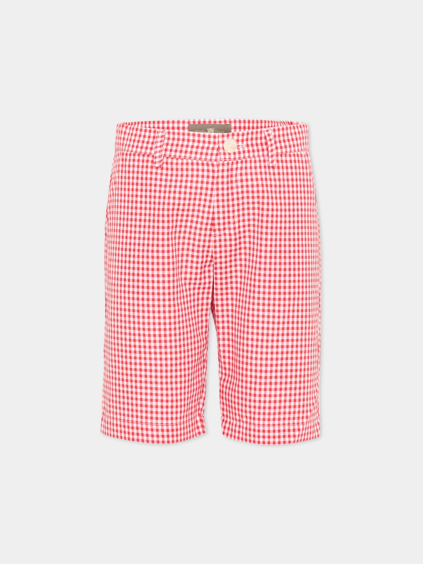 Pantaloni rossi vichy per bambini,Little Bear,3221 BCO/ROSSO