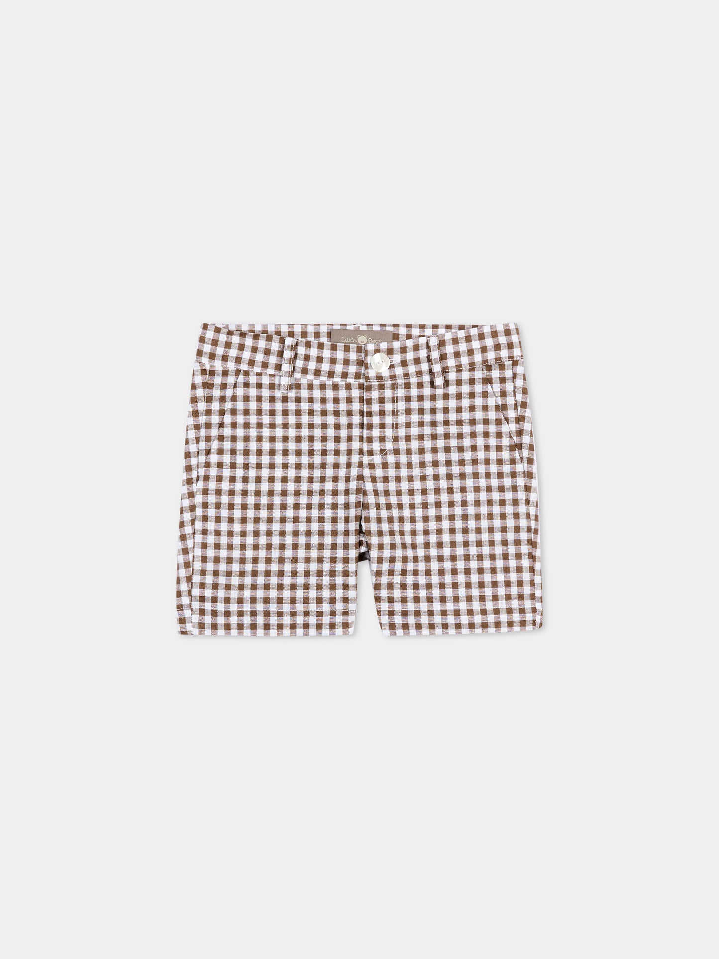 Pantaloni marroni per neonati vichy