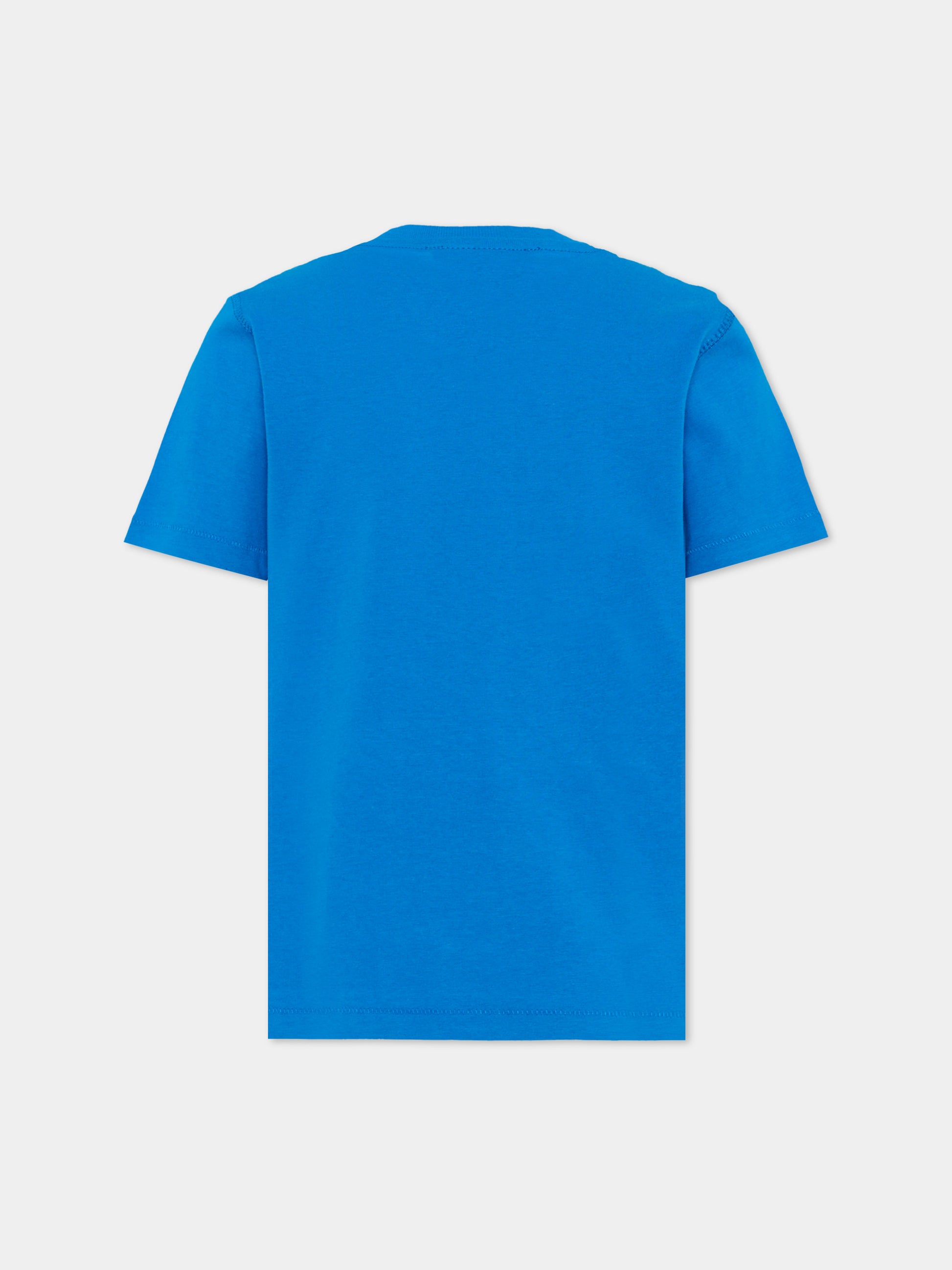 T-Shirt azzurra con logo per bambini,Diesel,J02865 KYA1M K804