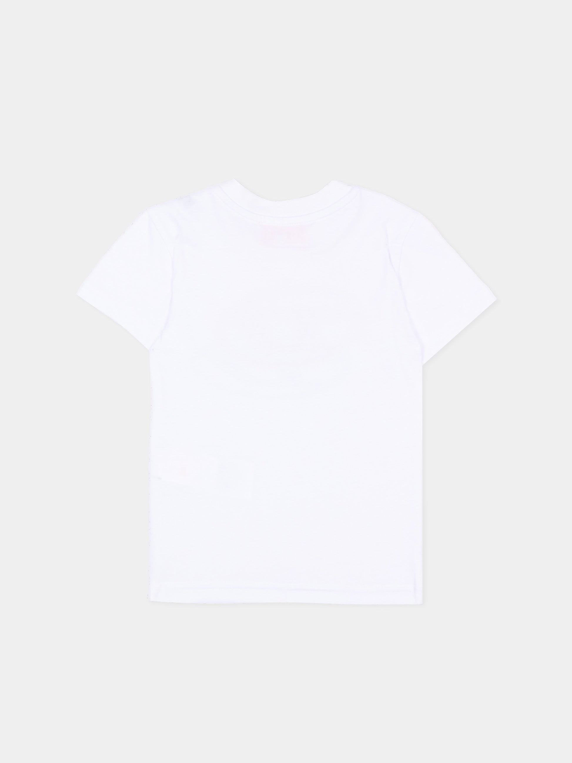 T-Shirt bianca per neonati con logo,Diesel,K00765 0GRAI K100