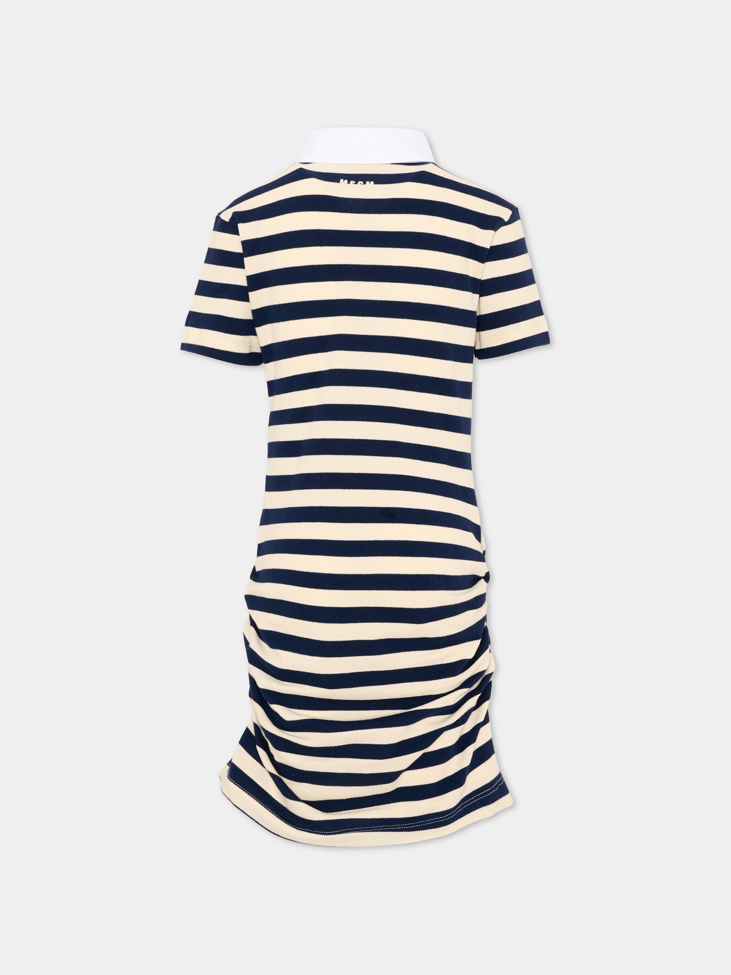 Vestito blu a righe per bambina,Msgm Kids,S6MSJGDR168 MS072