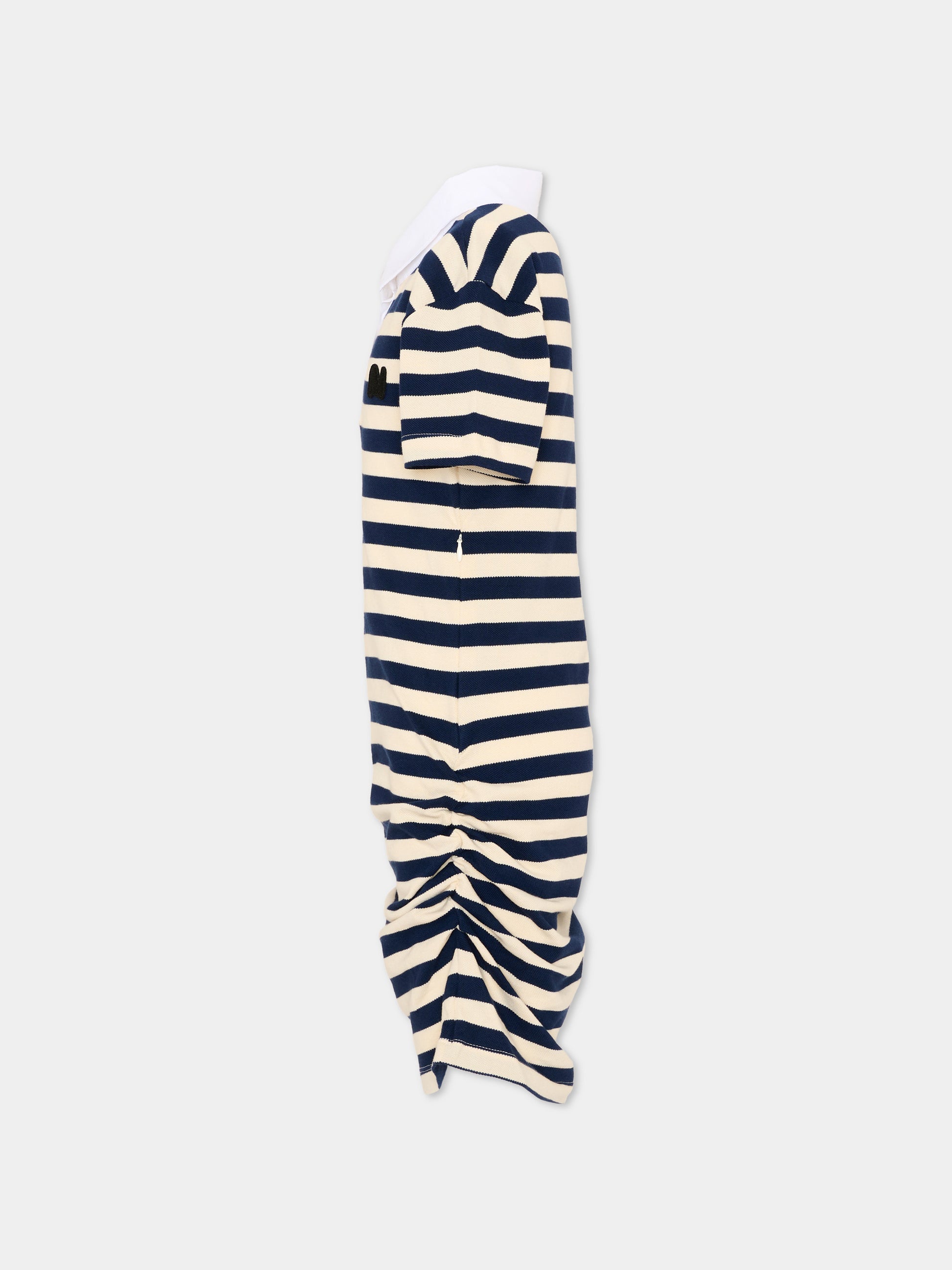 Vestito blu a righe per bambina,Msgm Kids,S6MSJGDR168 MS072