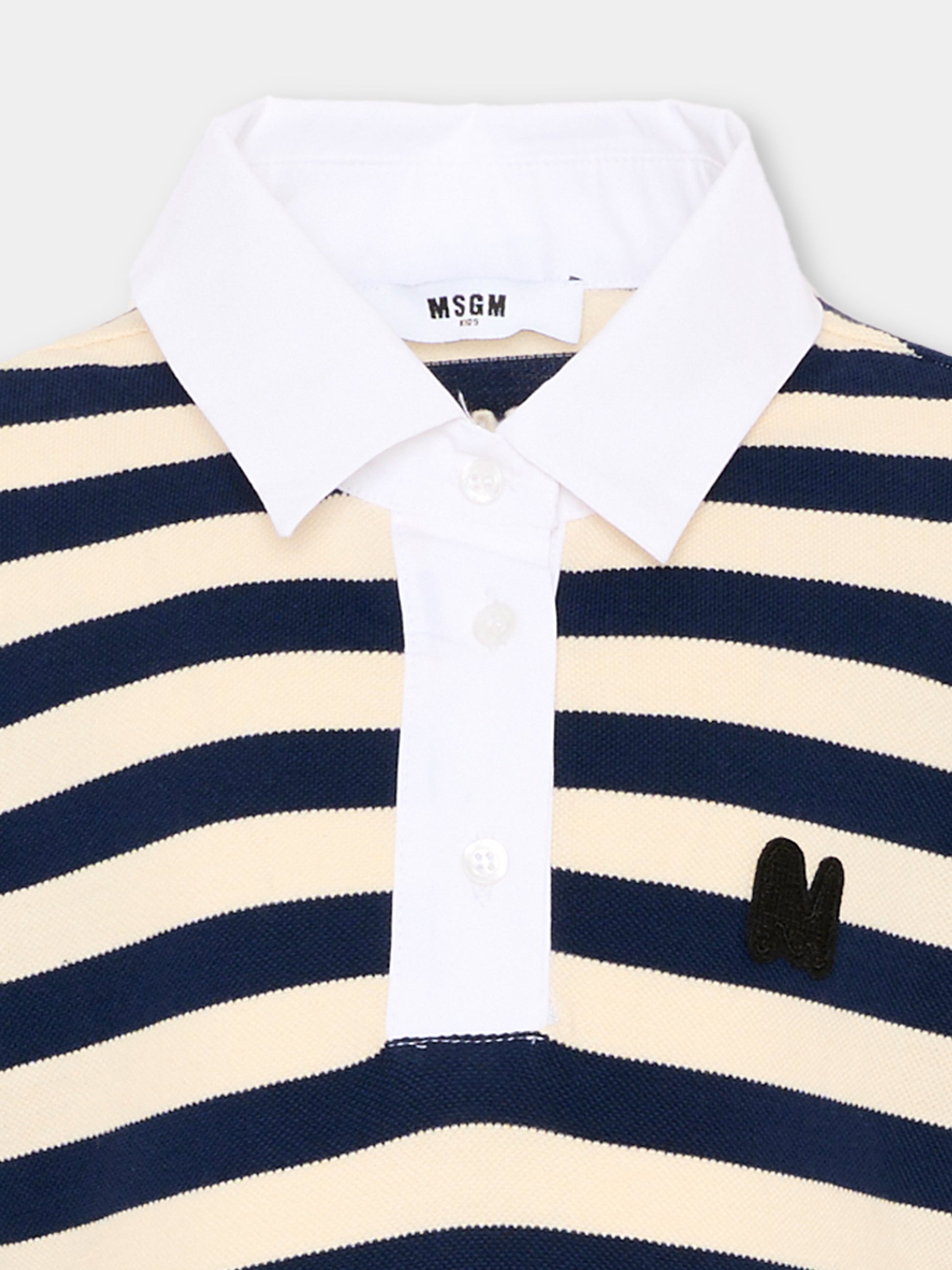 Vestito blu a righe per bambina,Msgm Kids,S6MSJGDR168 MS072