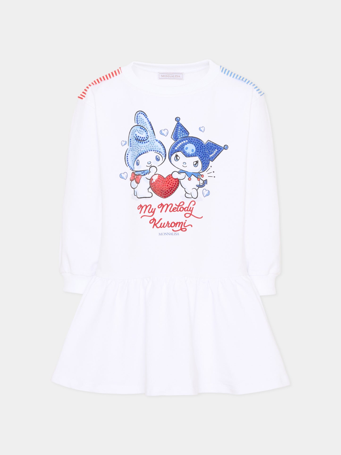 Vestito bianco per bambina con stampa,Monnalisa,19G907 7012 0099