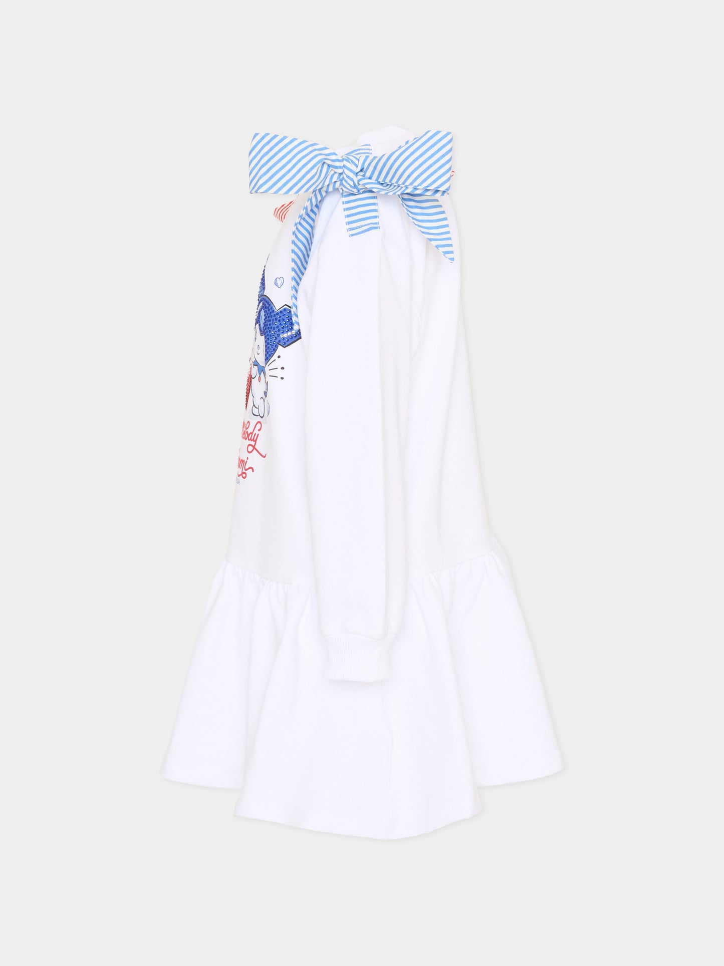 Vestito bianco per bambina con stampa,Monnalisa,19G907 7012 0099