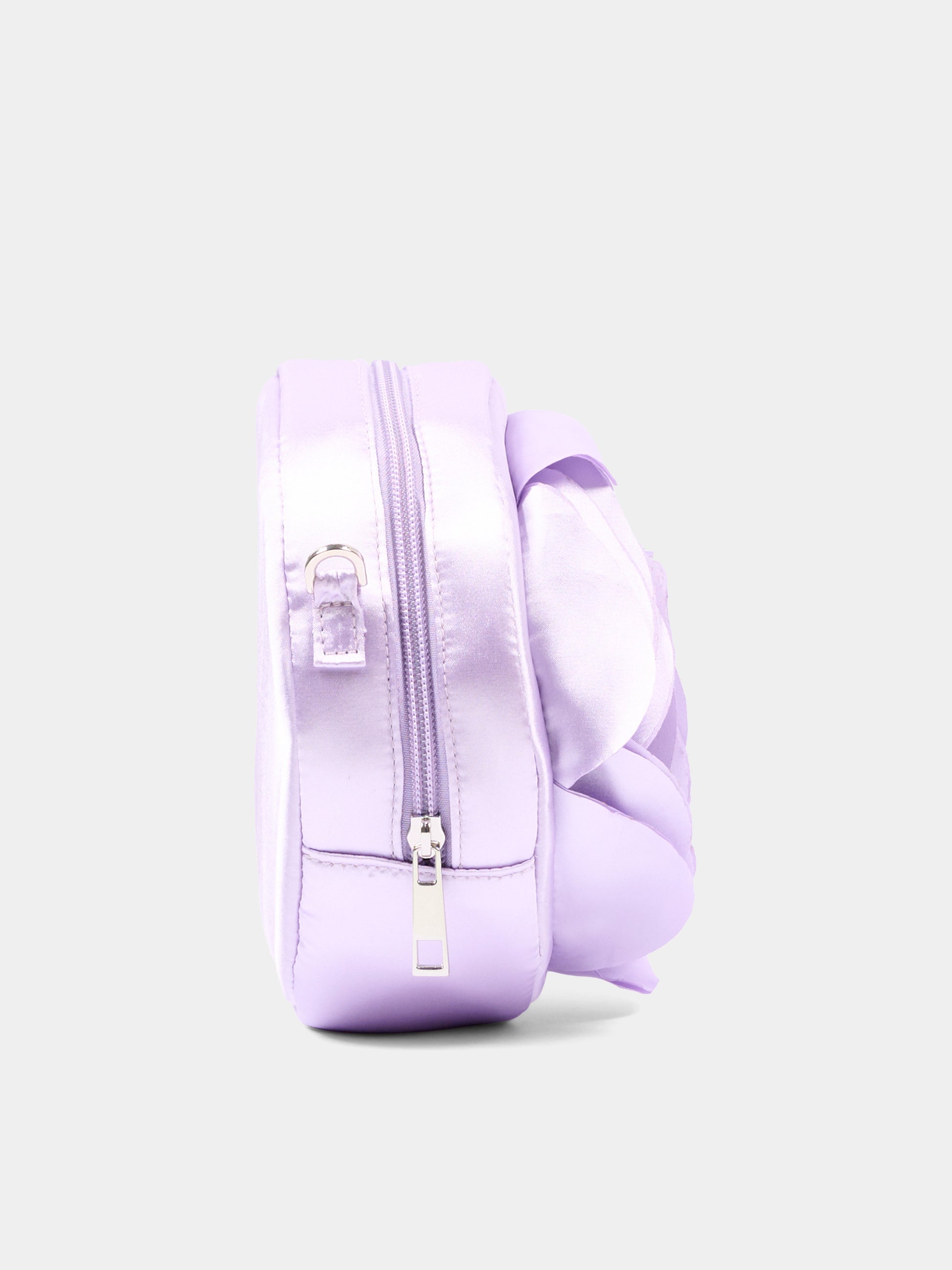 Borsa elegante lilla per bambina con fiore,Monnalisa,19G011 7066 0065