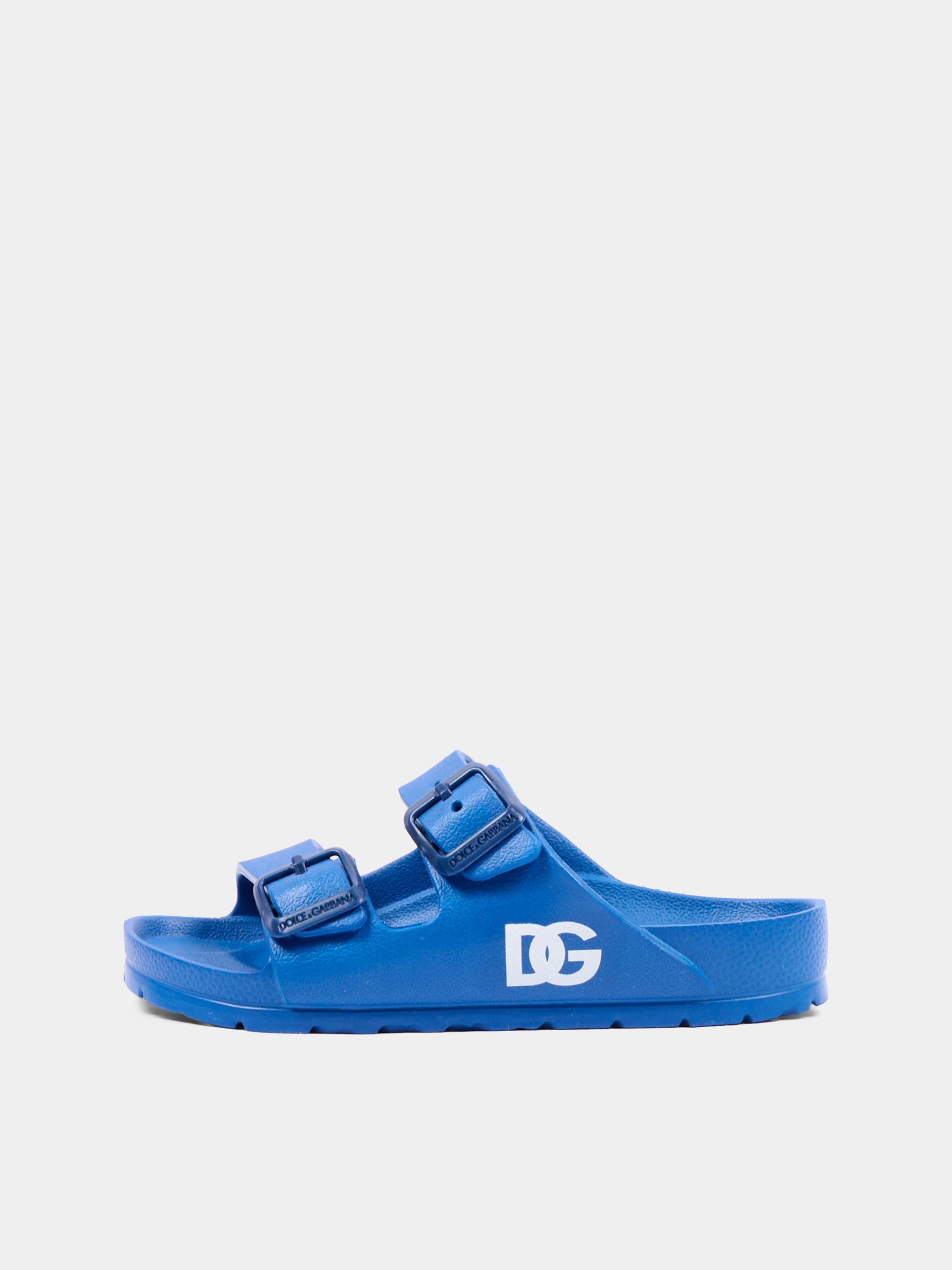 Ciabatte blu per bambini con logo,Dolce & Gabbana Kids,DD0324 A5103 80622
