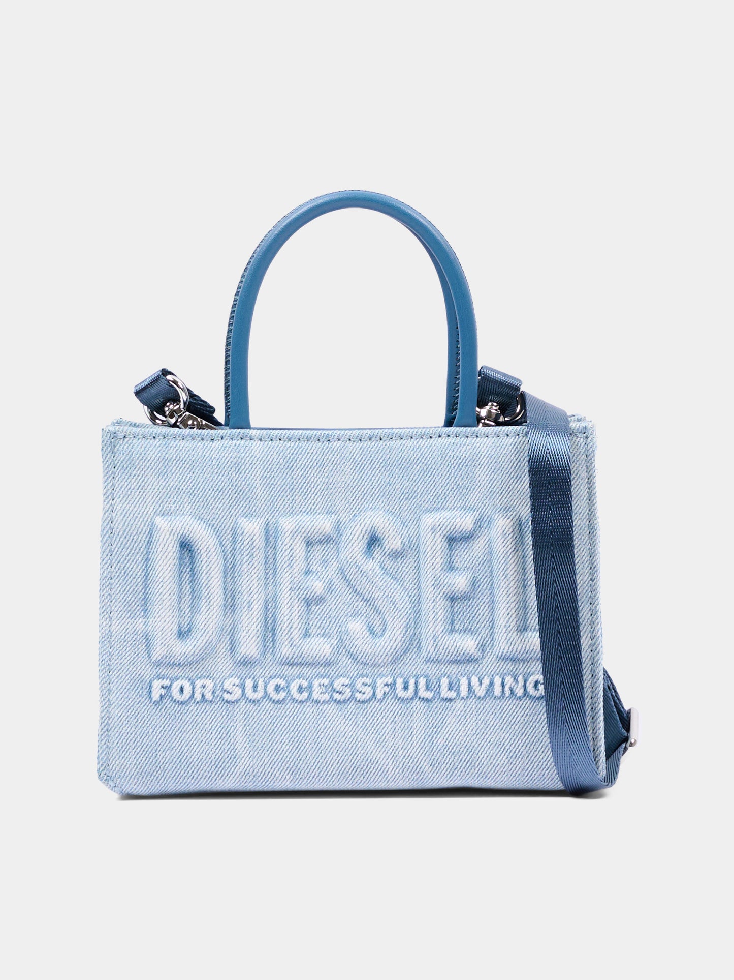 Borsa denim per bambina con logo,Diesel,J02529 P1730 H8457