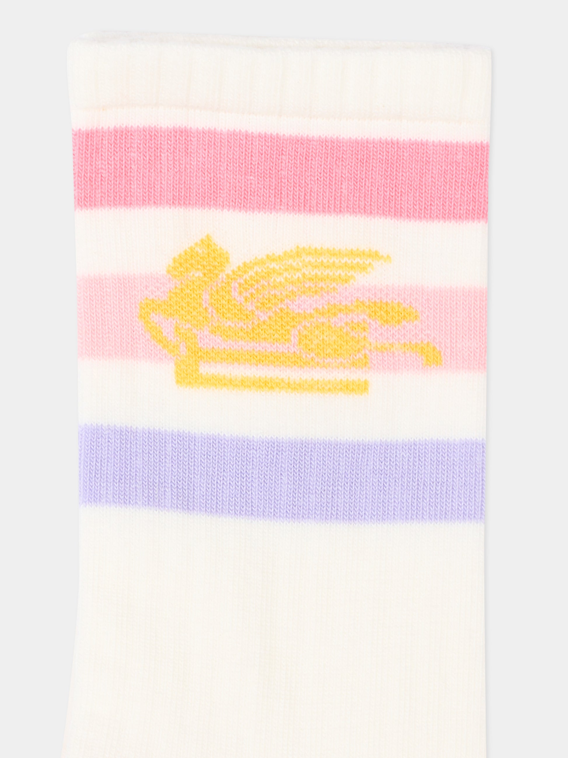 Calza Spugna avorio per bambina rigata Pegaso,Etro,GY0P10 Z0396 101RS