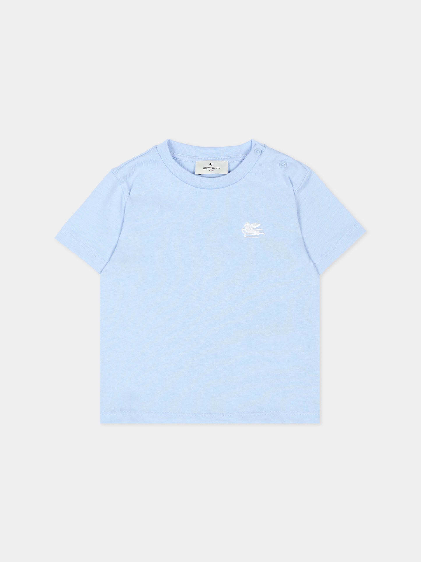 T-Shirt azzurra per neonata con logo,Etro,GY8521 Z3672 602