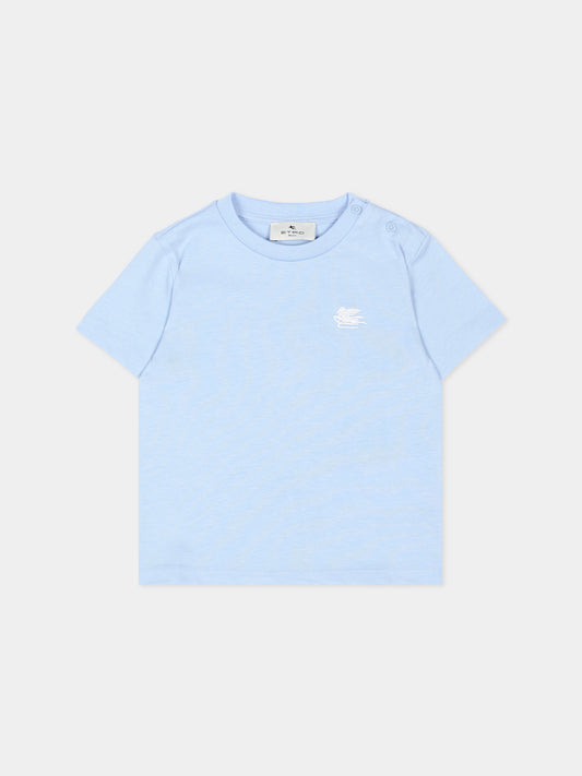 T-Shirt azzurra per neonata con logo,Etro,GY8521 Z3672 602