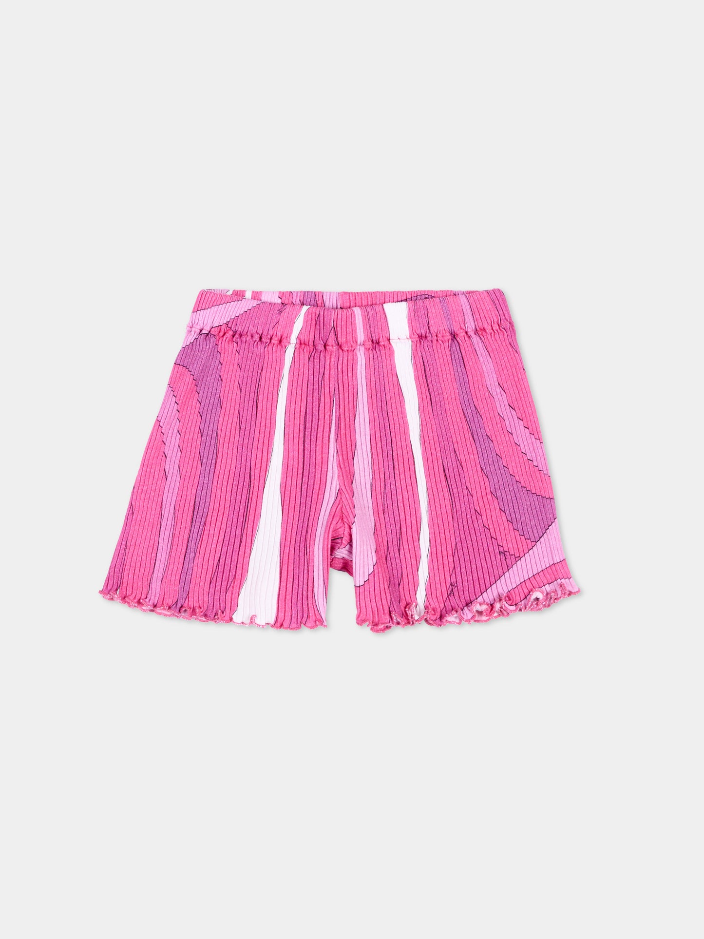 Shorts viola per neonata a onde,Emilio Pucci Junior,PY6059 Z3683 570BC