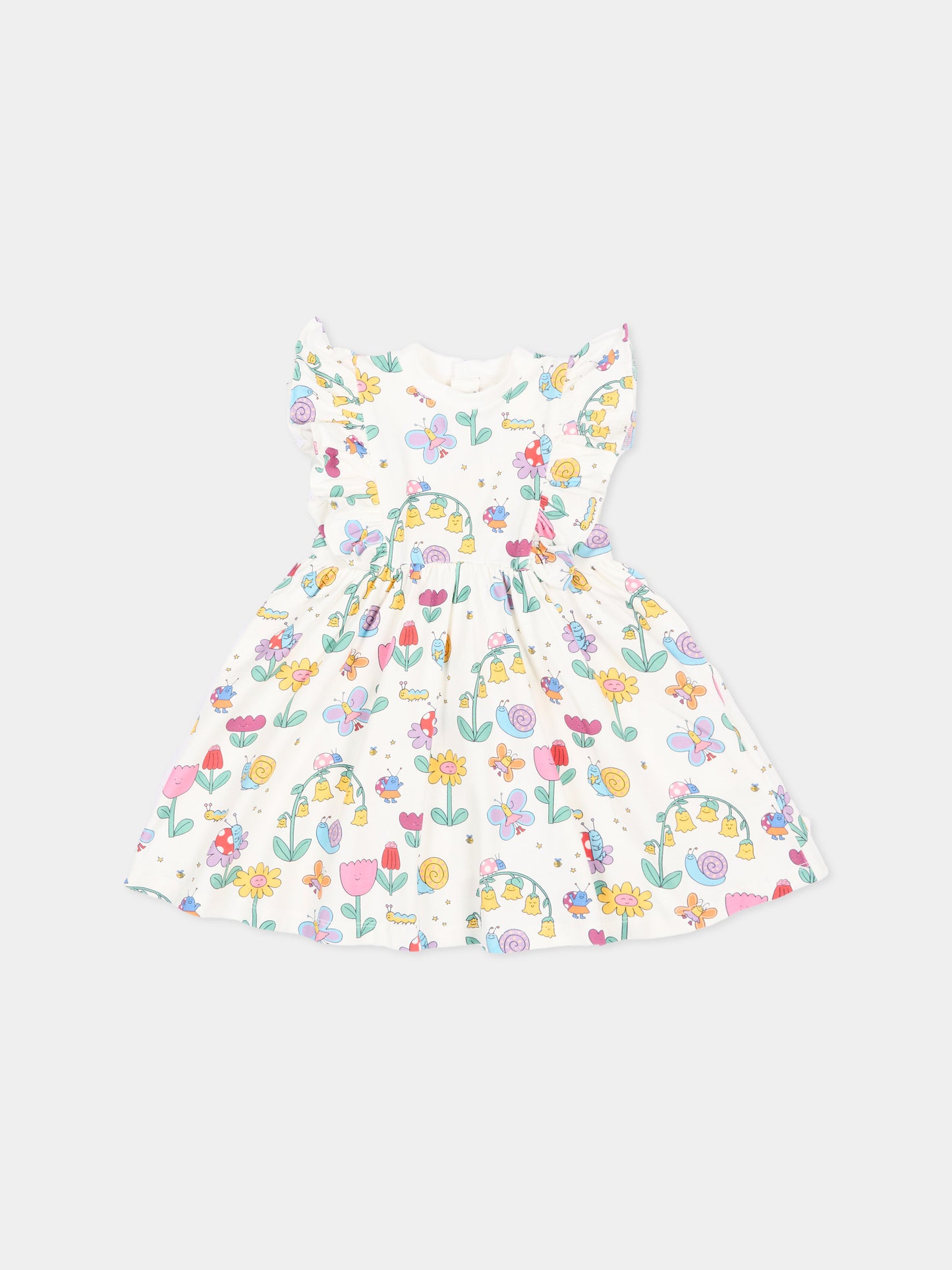 Vestito avorio per neonata con stampa,Stella Mccartney Kids,TY1011 Z3574 101MC