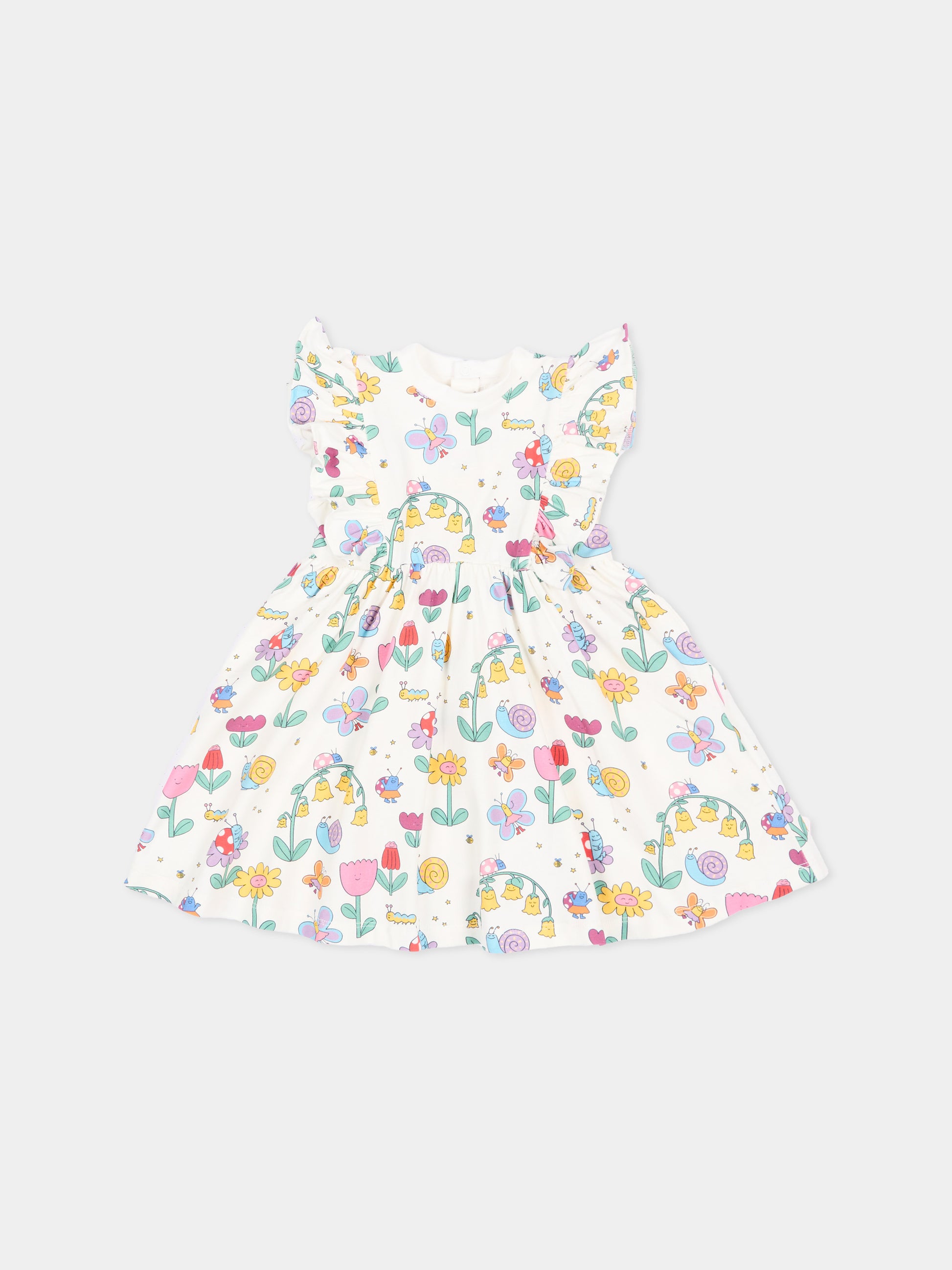 Vestito avorio per neonata con stampa,Stella Mccartney Kids,TY1011 Z3574 101MC