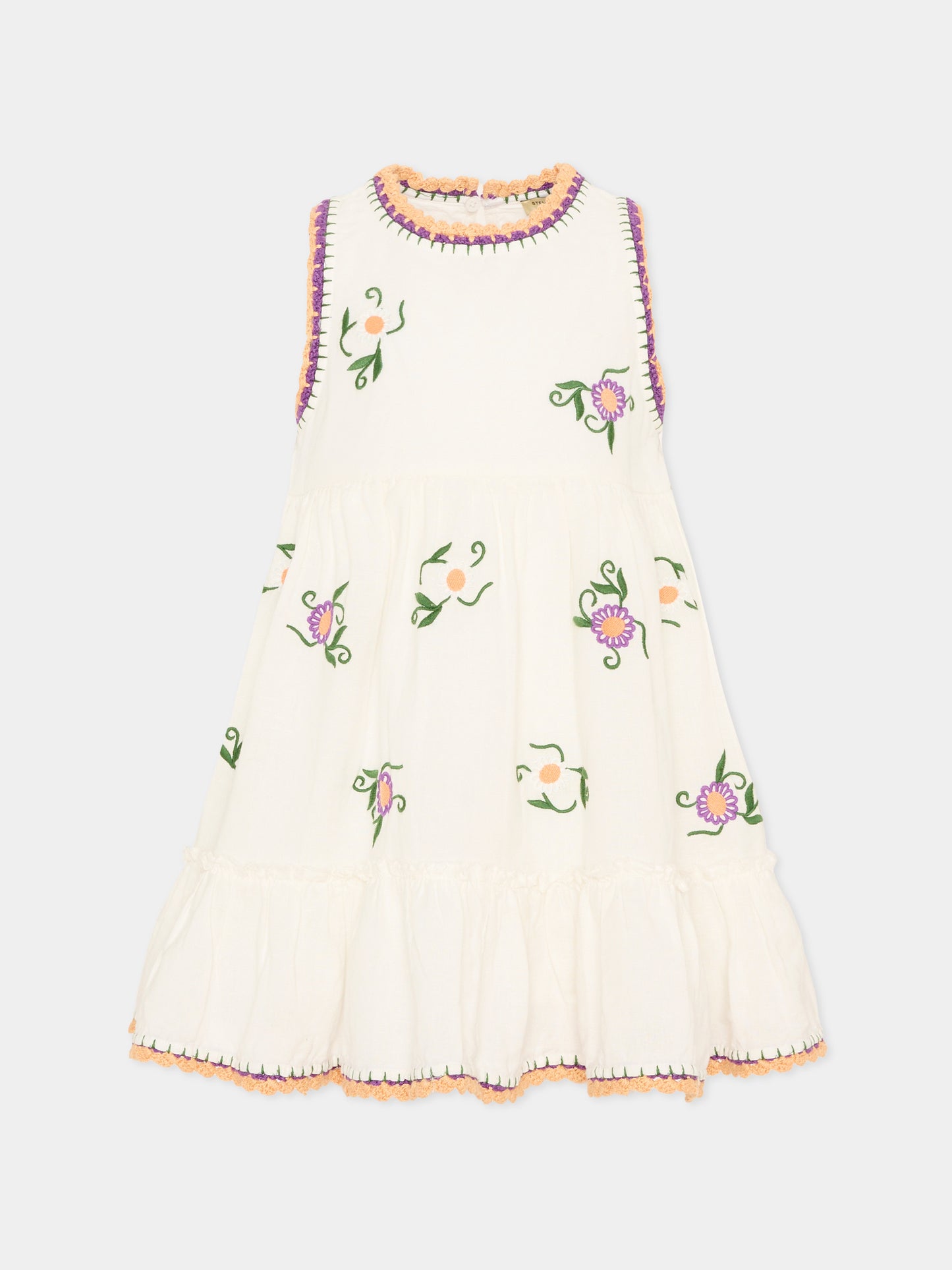 Abito avorio per bambina con ricami,Stella Mccartney Kids,TY1E62 Z0138 101