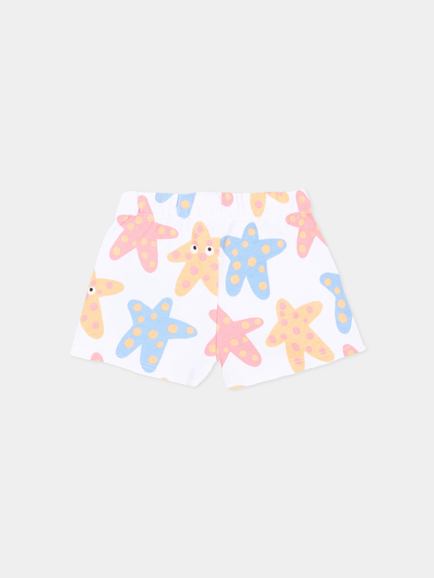 Shorts bianchi per neonata con stelle marine,Stella Mccartney Kids,TY6089-Z3572 100MC