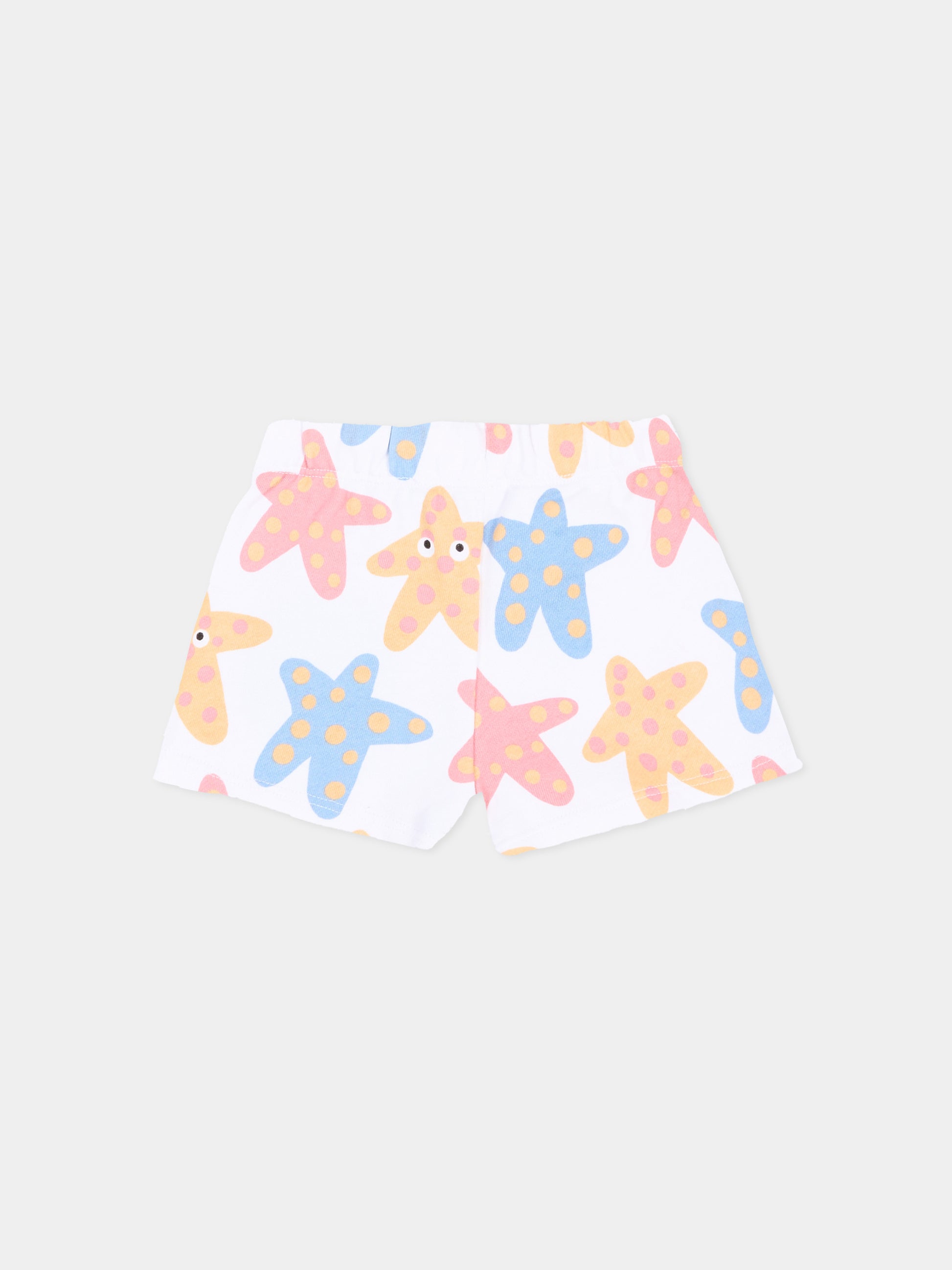 Shorts bianchi per neonata con stelle marine,Stella Mccartney Kids,TY6089-Z3572 100MC